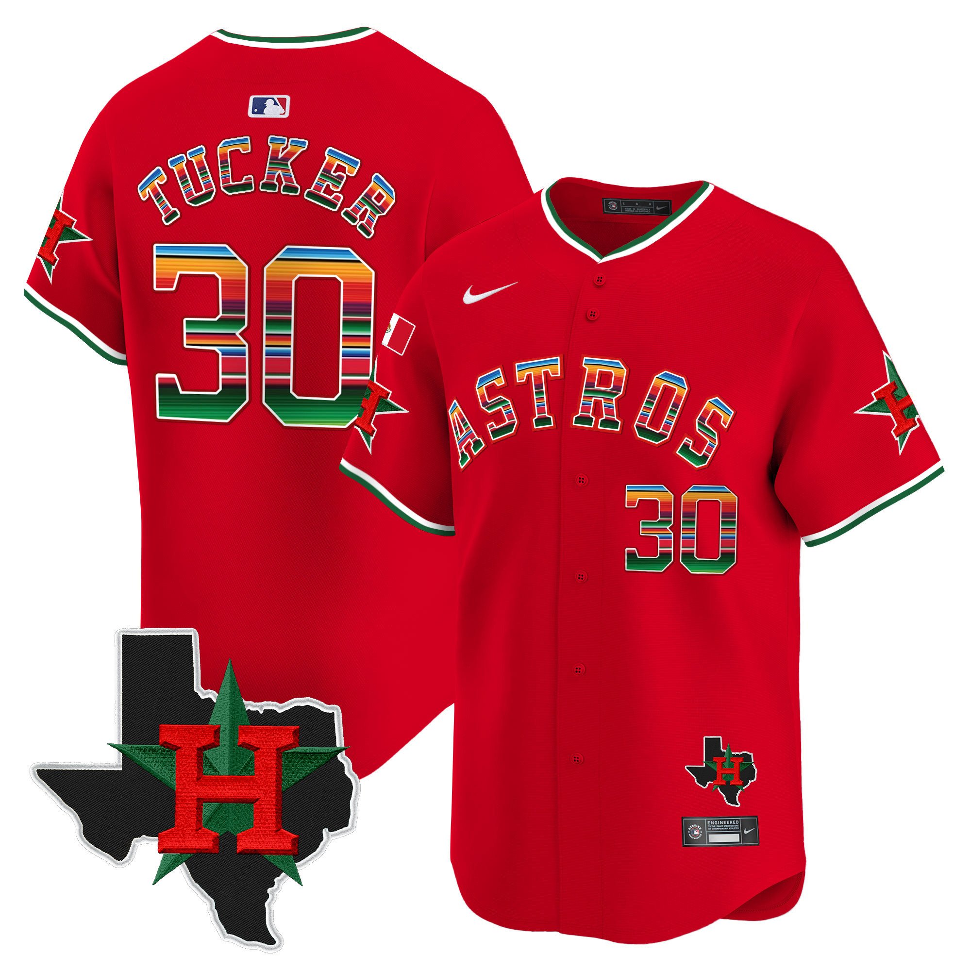 Men's Astros Mexico Texas Patch Vapor Premier Limited Jersey V2 - All Stitched