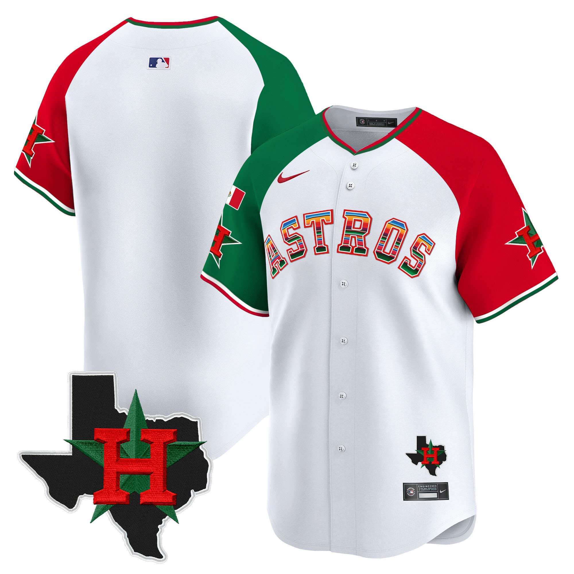 Men's Astros Mexico Texas Patch Vapor Premier Limited Jersey V2 - All Stitched