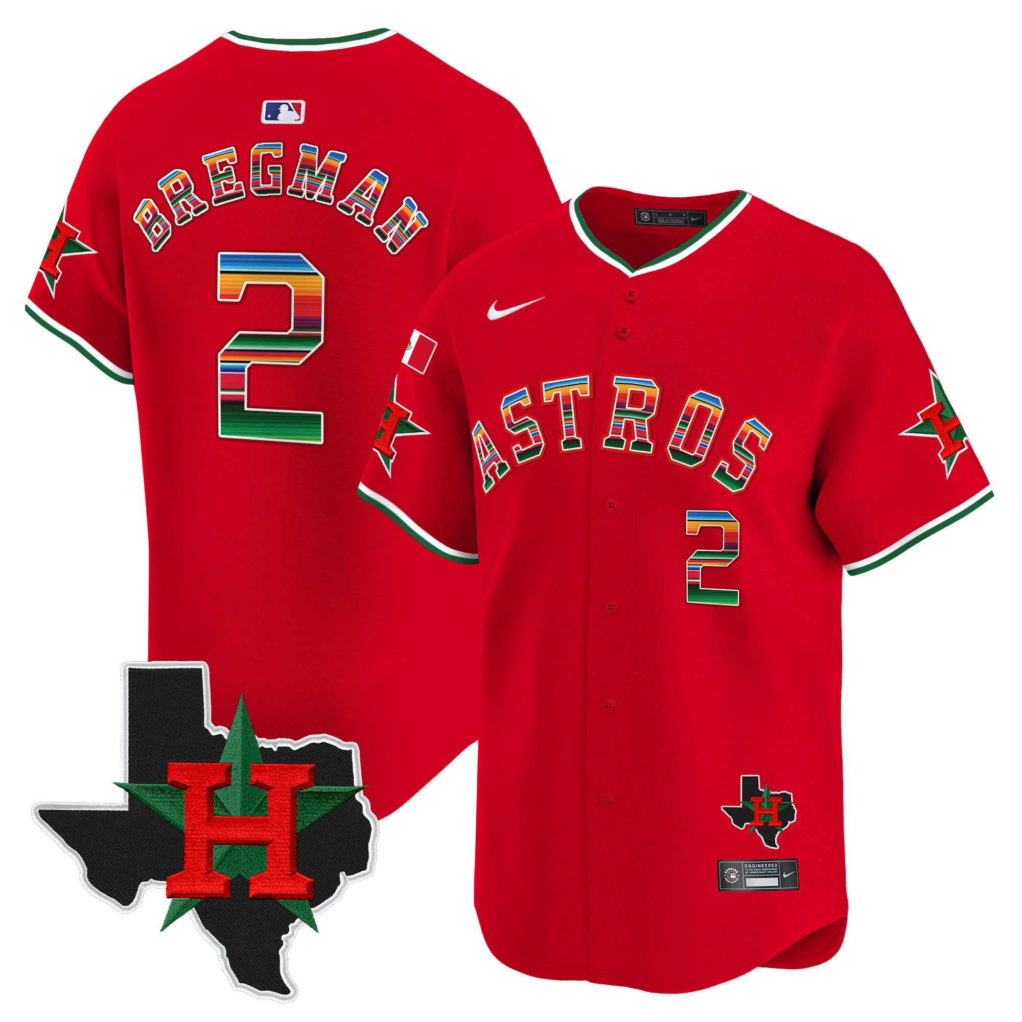Men's Astros Mexico Texas Patch Vapor Premier Limited Jersey V2 - All Stitched