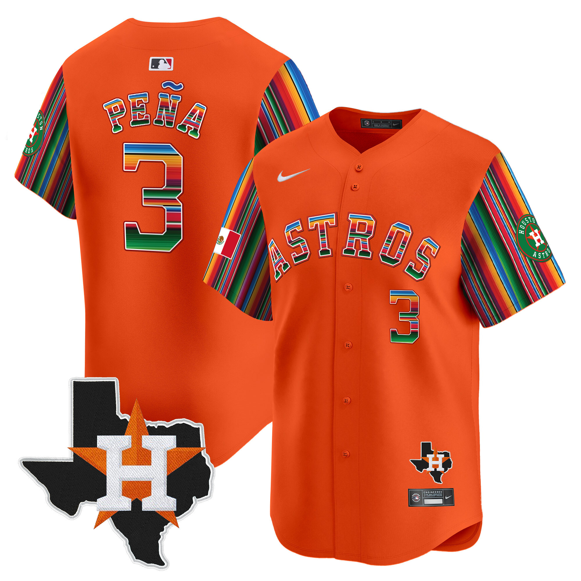 Men's Astros Mexico Texas Patch Vapor Premier Limited Jersey V5 - All Stitched