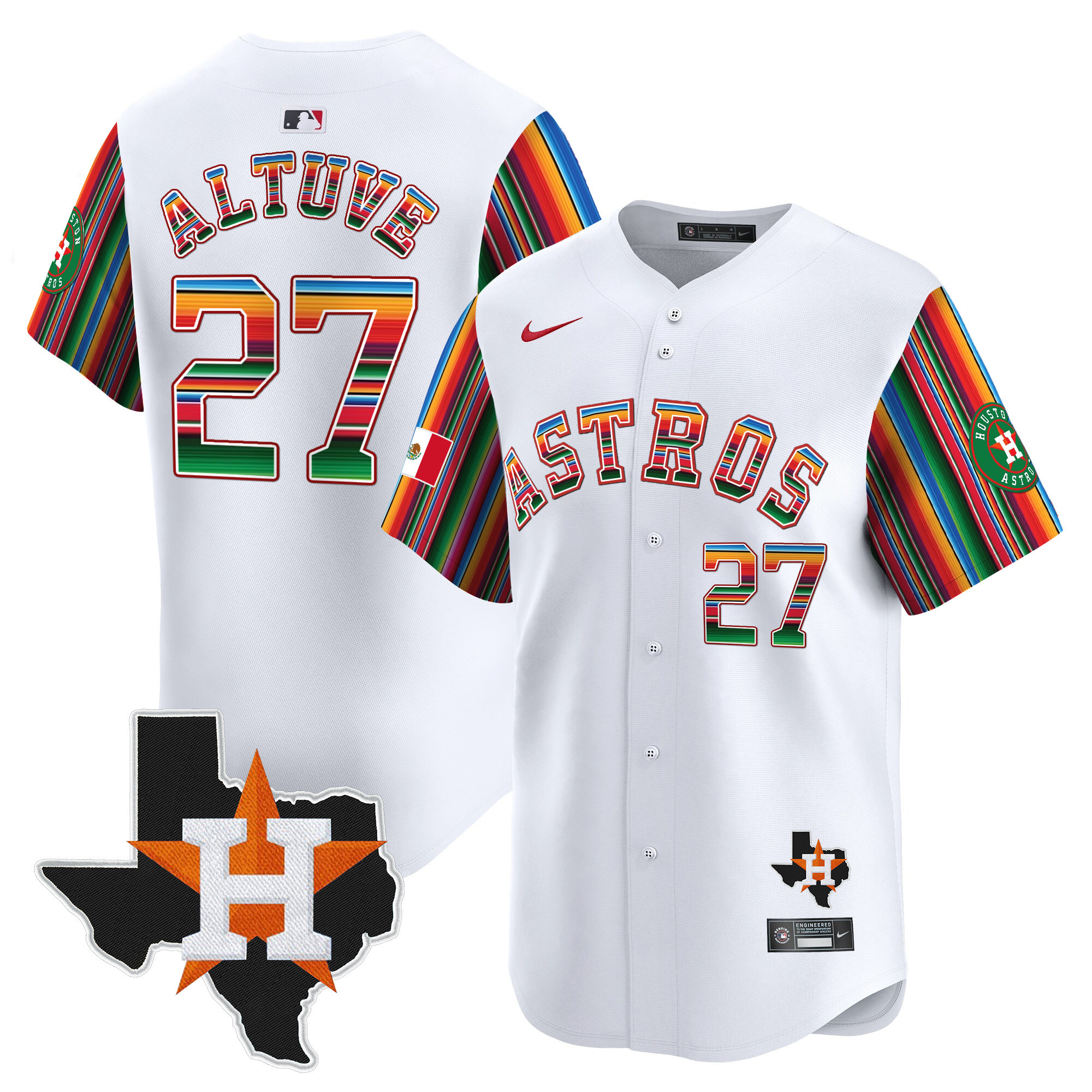 Men's Astros Mexico Texas Patch Vapor Premier Limited Jersey V5 - All Stitched