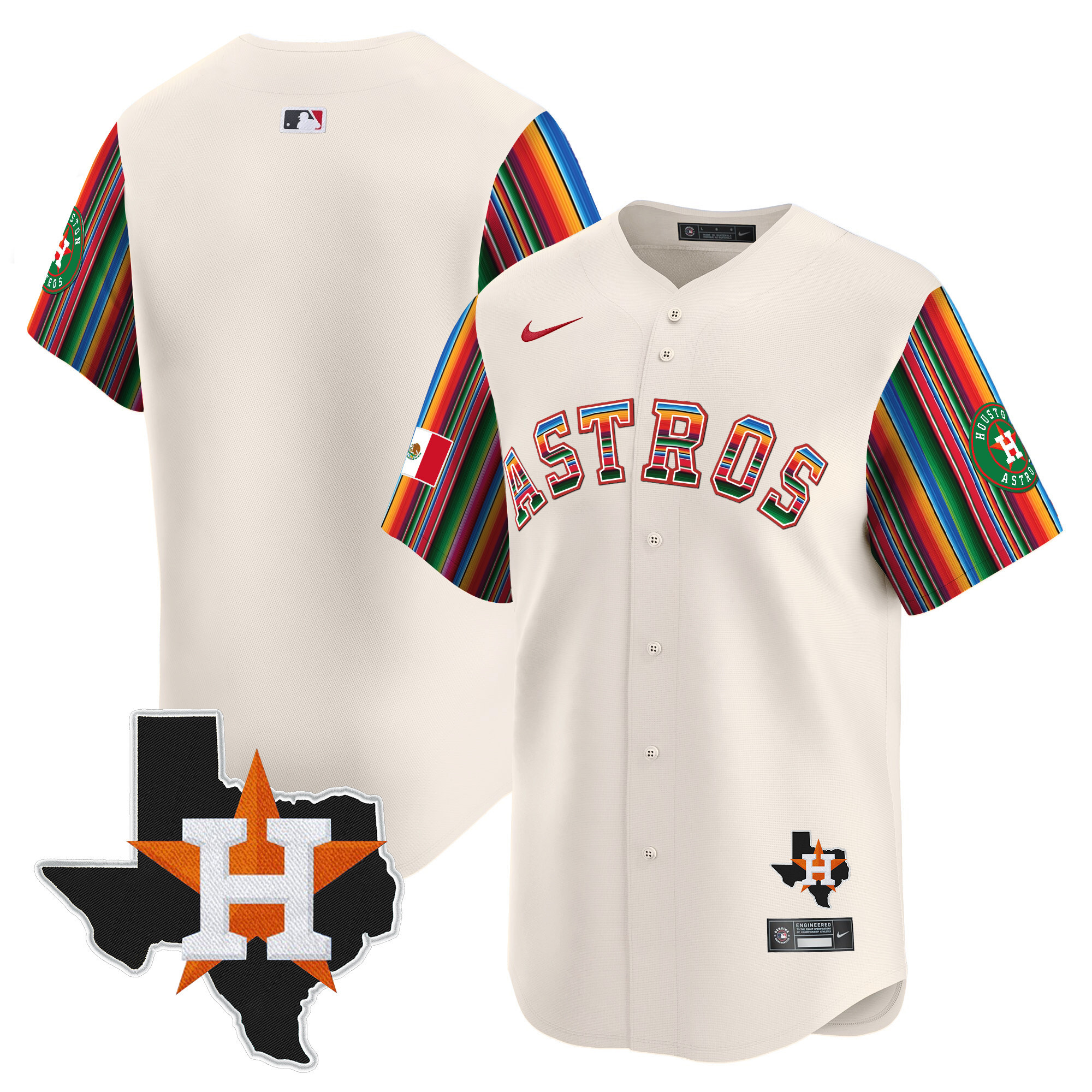 Men's Astros Mexico Texas Patch Vapor Premier Limited Jersey V5 - All Stitched