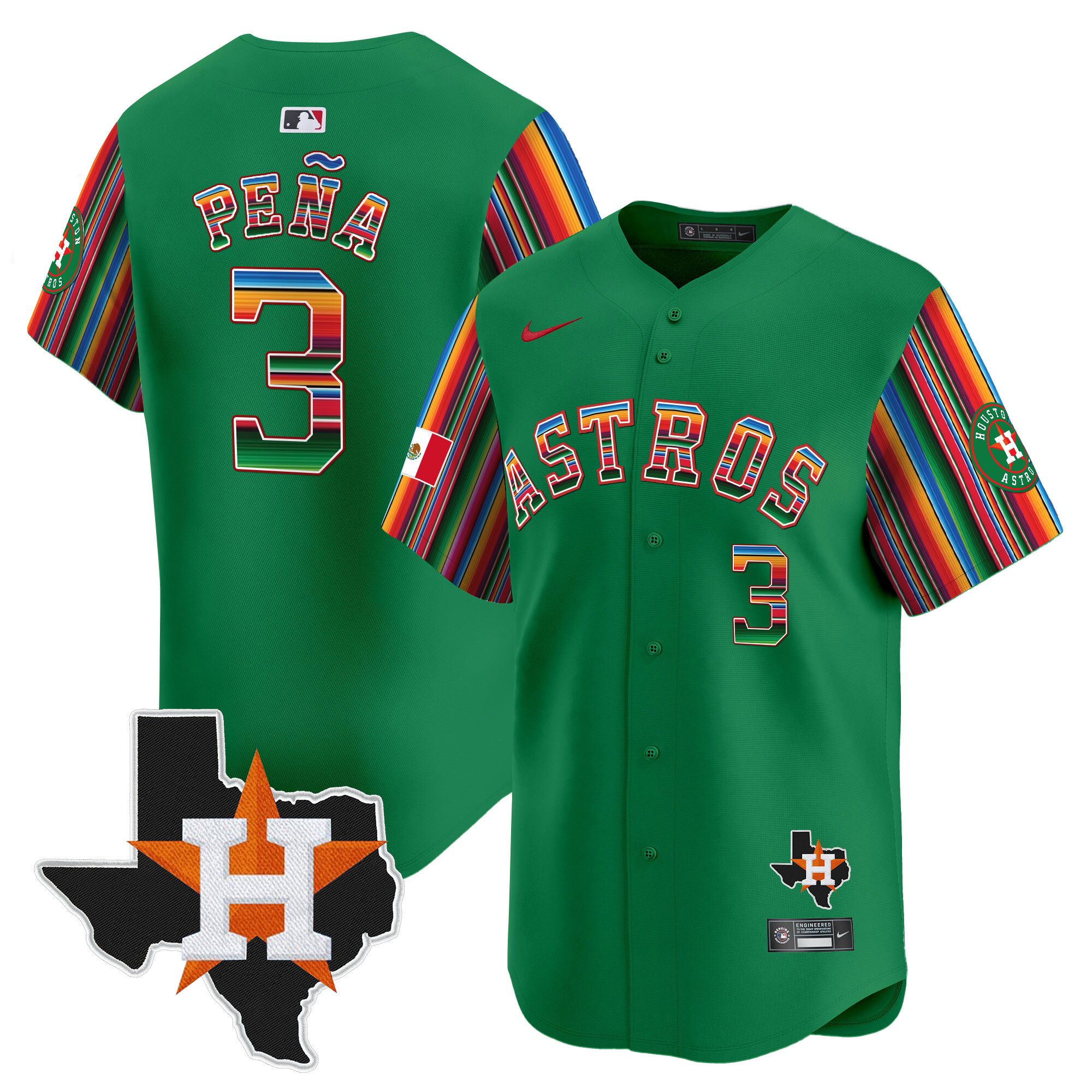 Men's Astros Mexico Texas Patch Vapor Premier Limited Jersey V5 - All Stitched