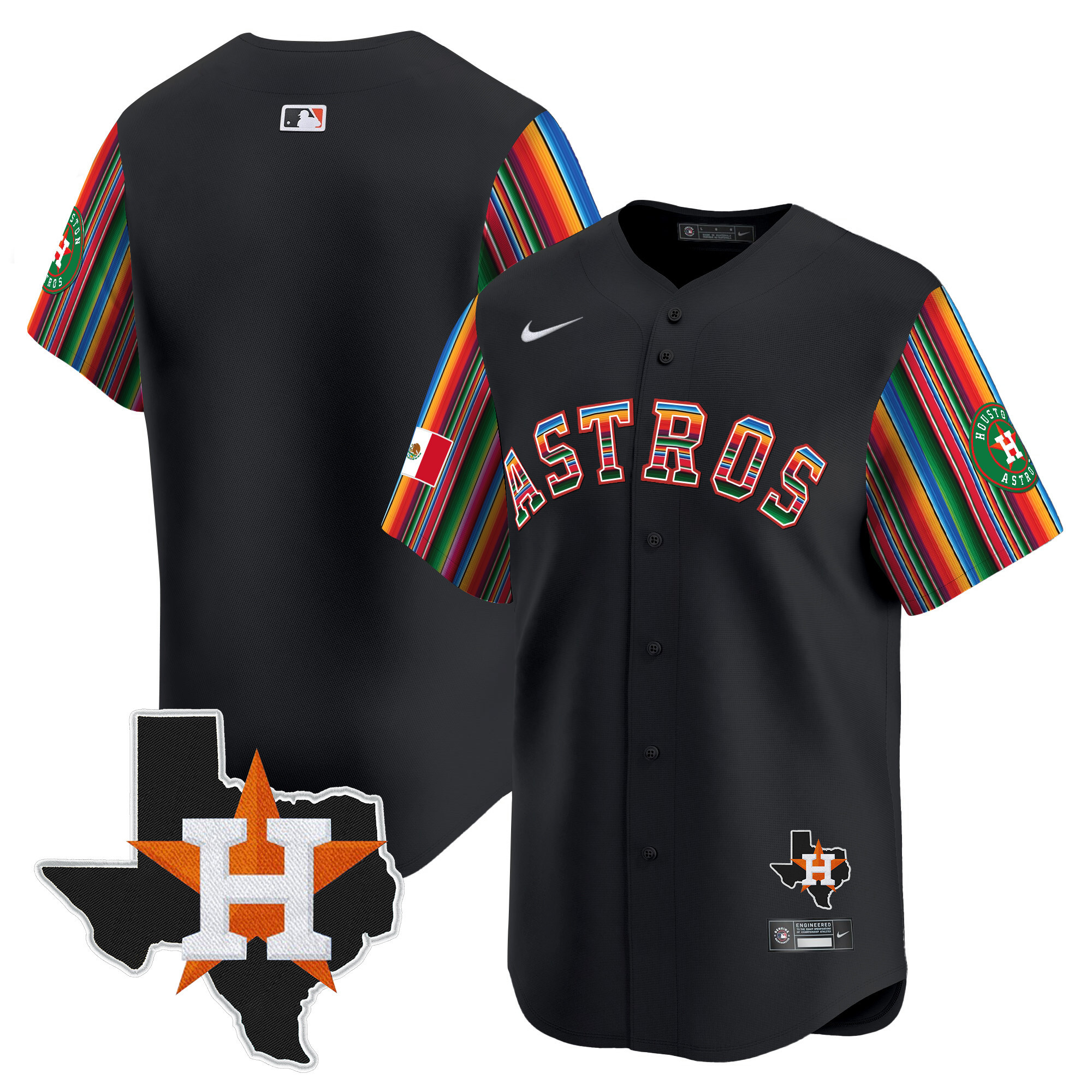Men's Astros Mexico Texas Patch Vapor Premier Limited Jersey V5 - All Stitched