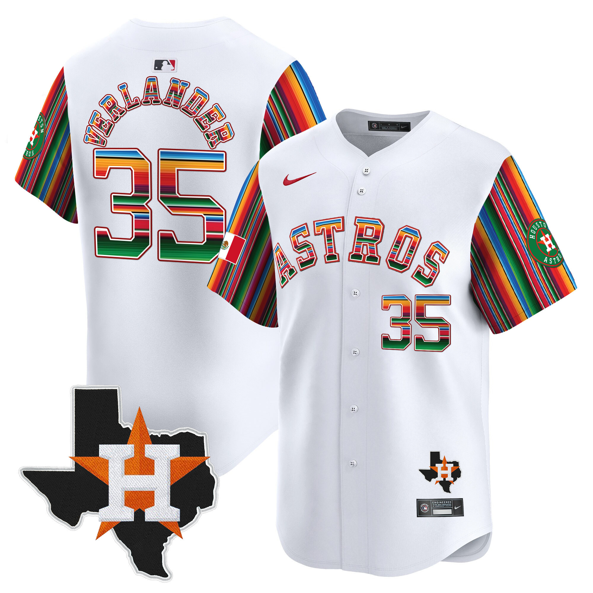Men's Astros Mexico Texas Patch Vapor Premier Limited Jersey V5 - All Stitched