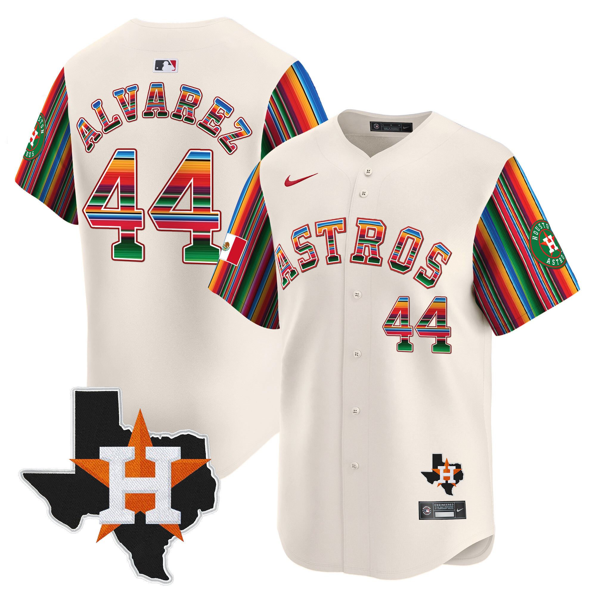 Men's Astros Mexico Texas Patch Vapor Premier Limited Jersey V5 - All Stitched