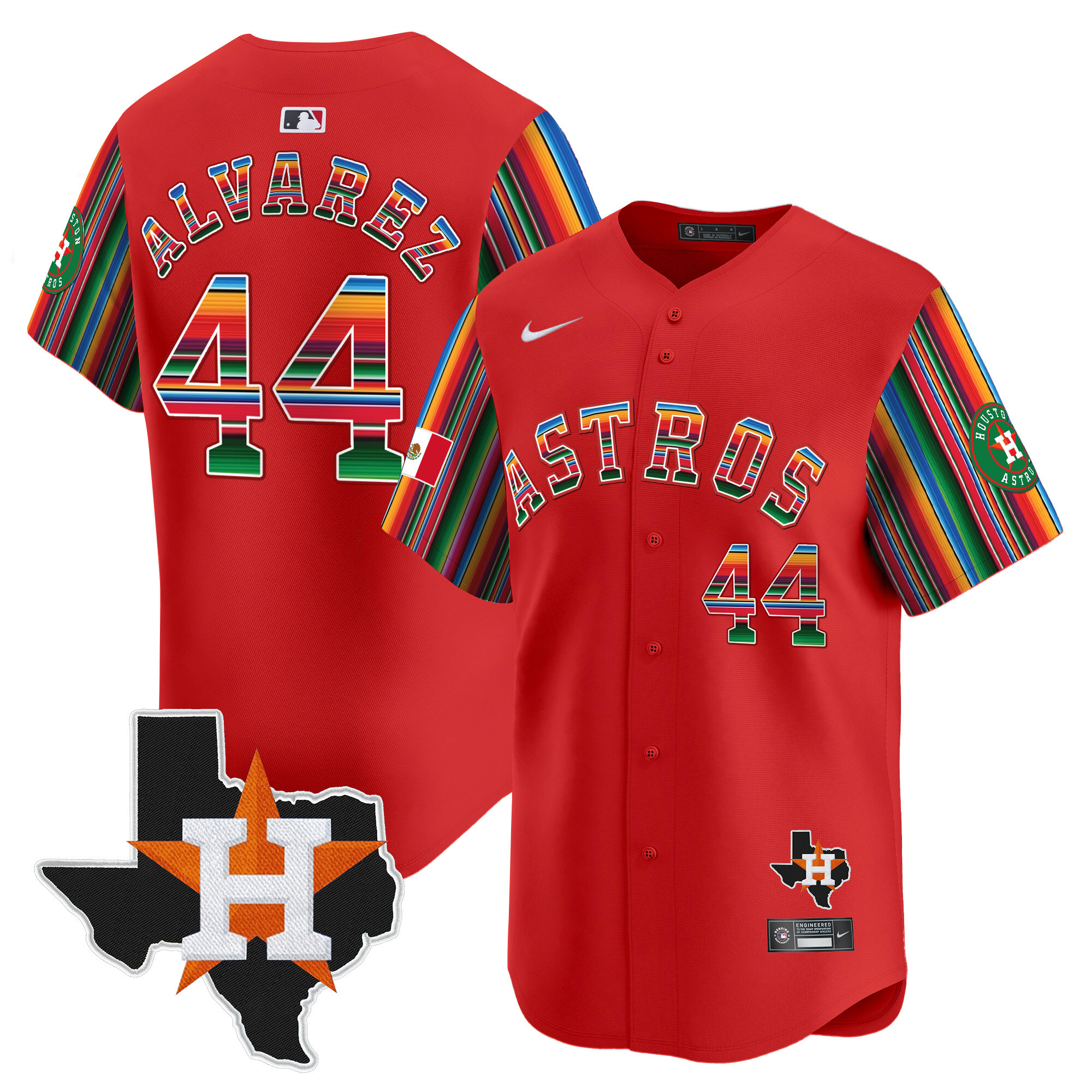Men's Astros Mexico Texas Patch Vapor Premier Limited Jersey V5 - All Stitched