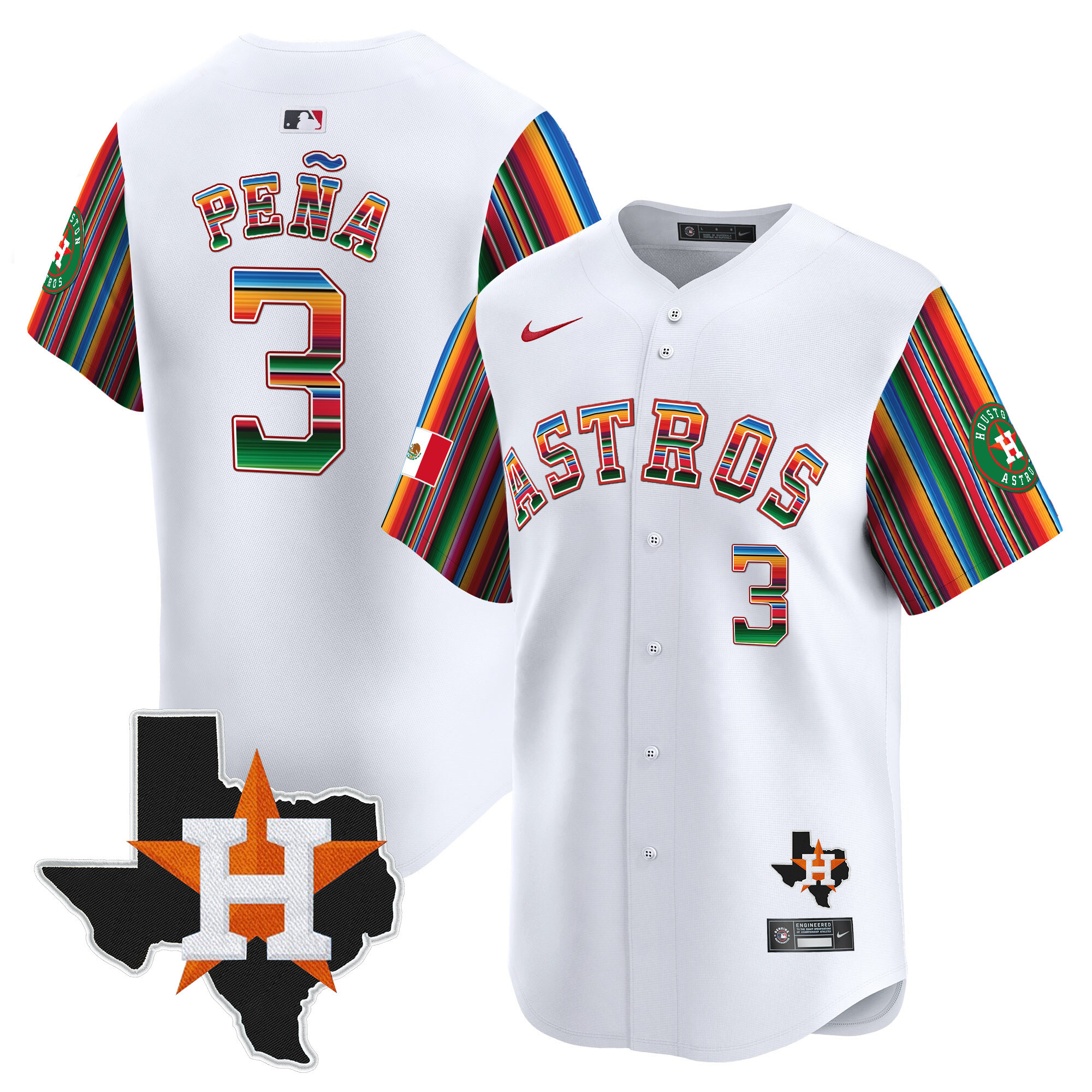 Men's Astros Mexico Texas Patch Vapor Premier Limited Jersey V5 - All Stitched