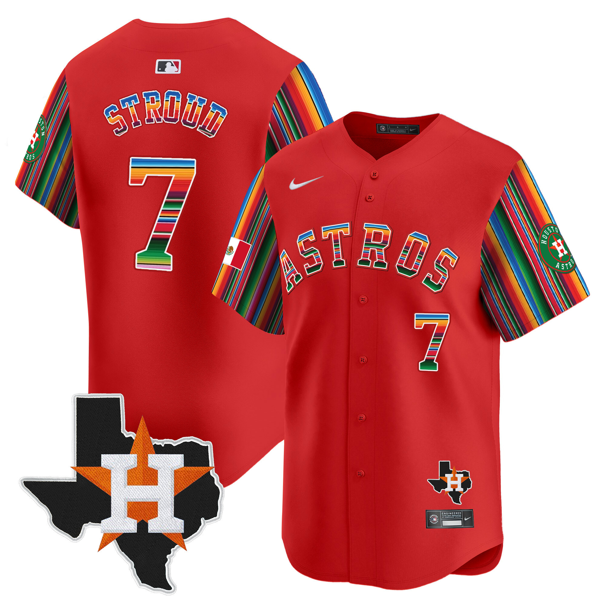 Men's Astros Mexico Texas Patch Vapor Premier Limited Jersey V5 - All Stitched