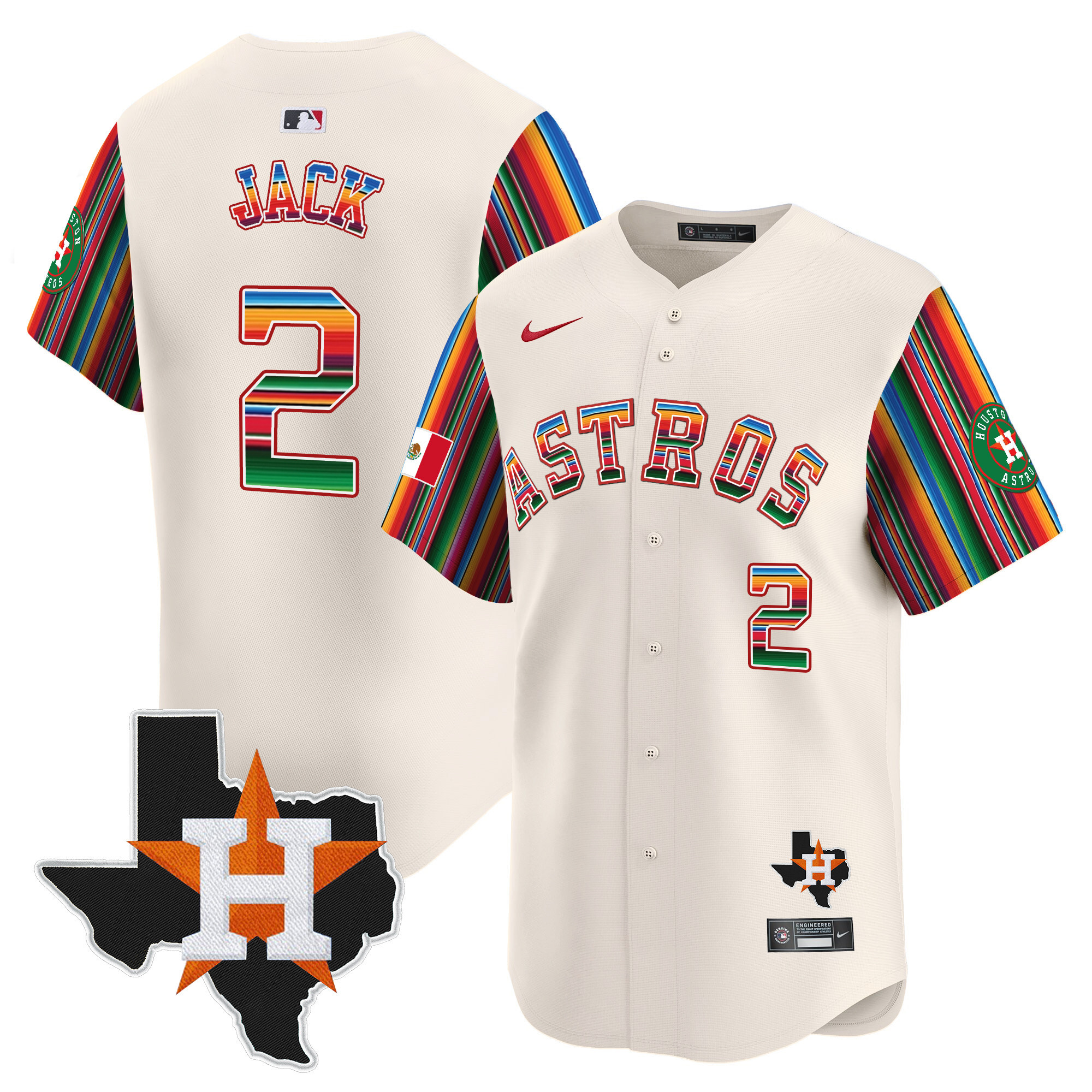 Men's Astros Mexico Texas Patch Vapor Premier Limited Jersey V5 - All Stitched