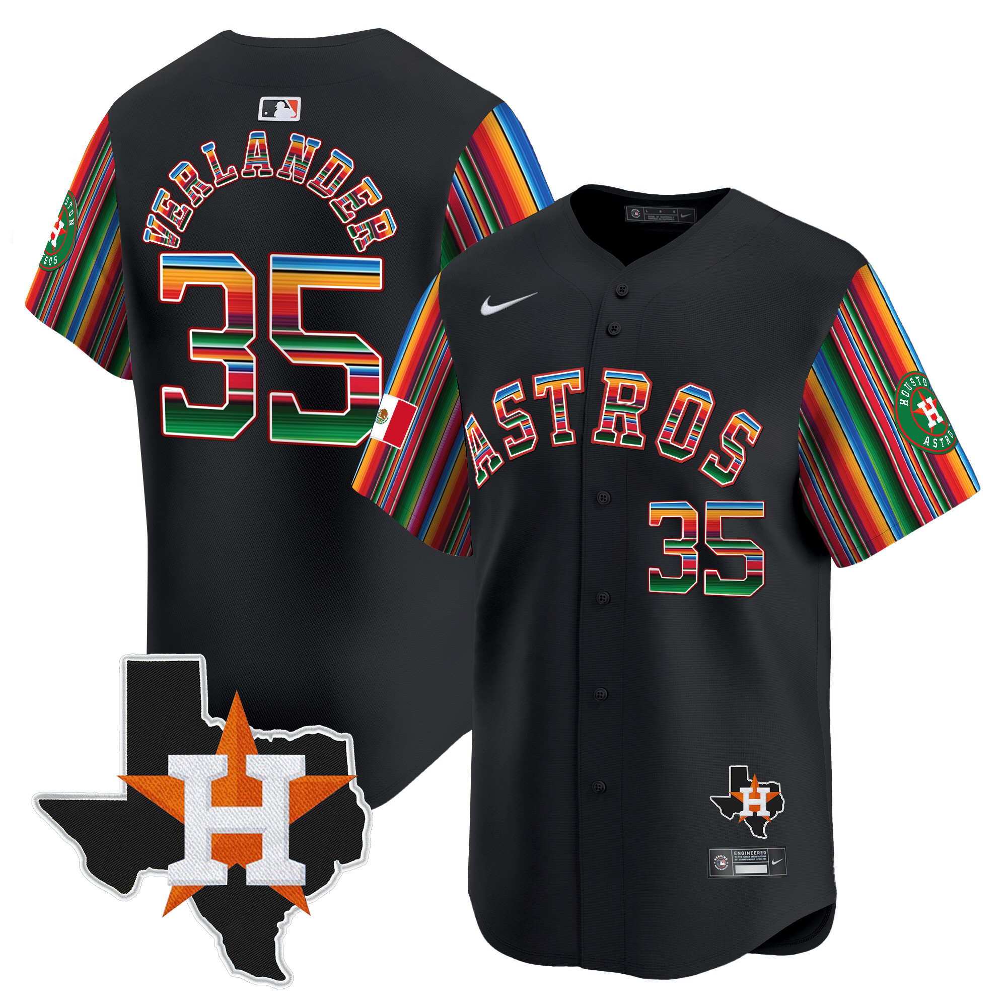 Men's Astros Mexico Texas Patch Vapor Premier Limited Jersey V5 - All Stitched