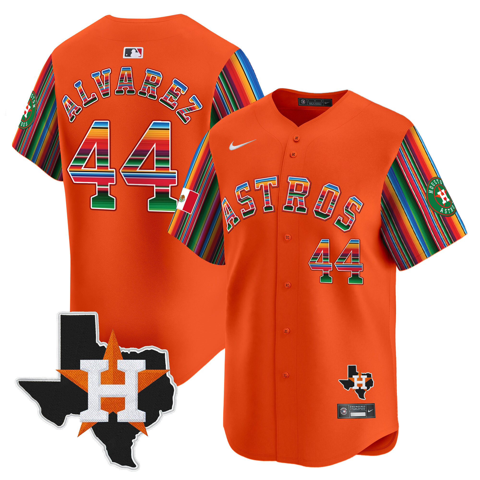 Men's Astros Mexico Texas Patch Vapor Premier Limited Jersey V5 - All Stitched