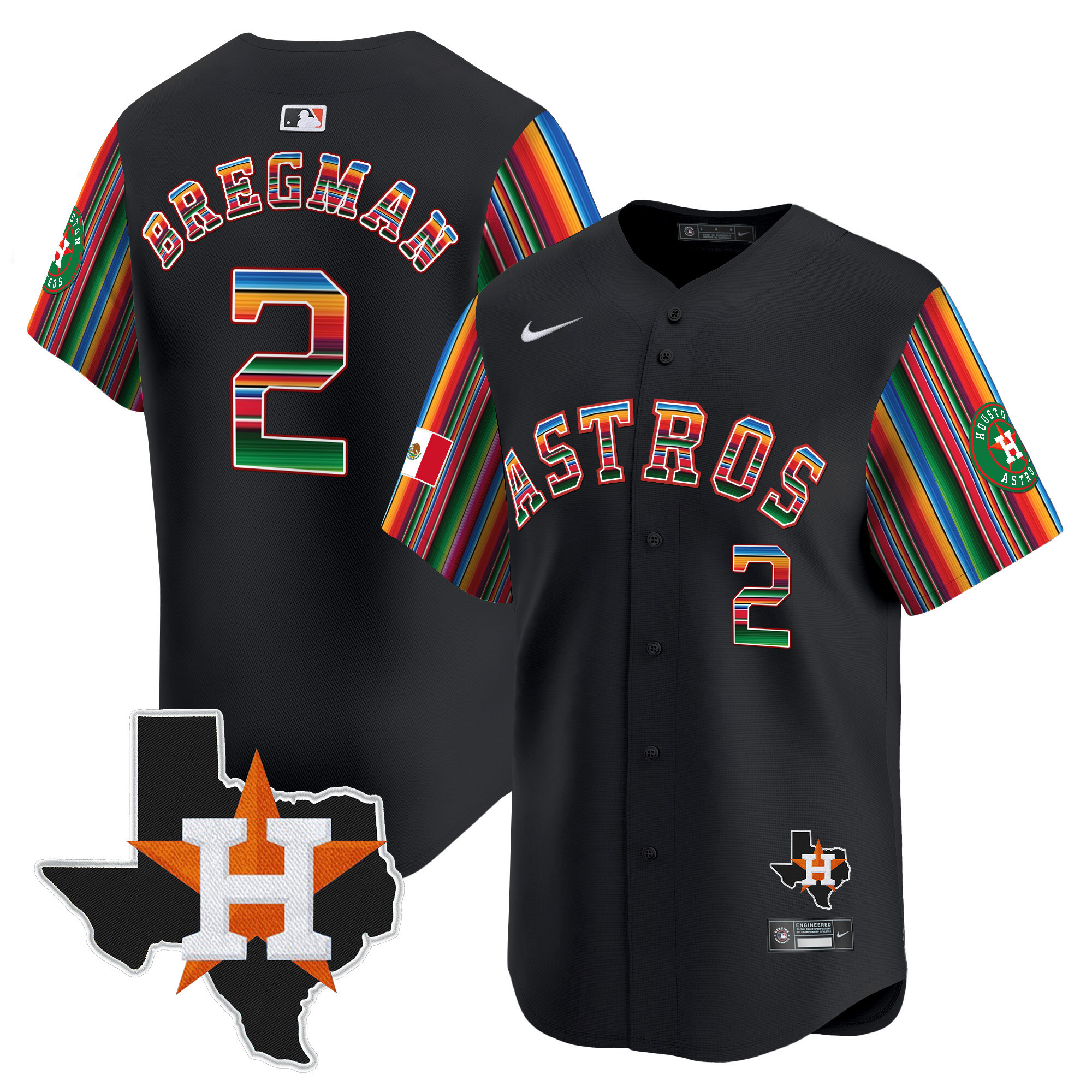 Men's Astros Mexico Texas Patch Vapor Premier Limited Jersey V5 - All Stitched