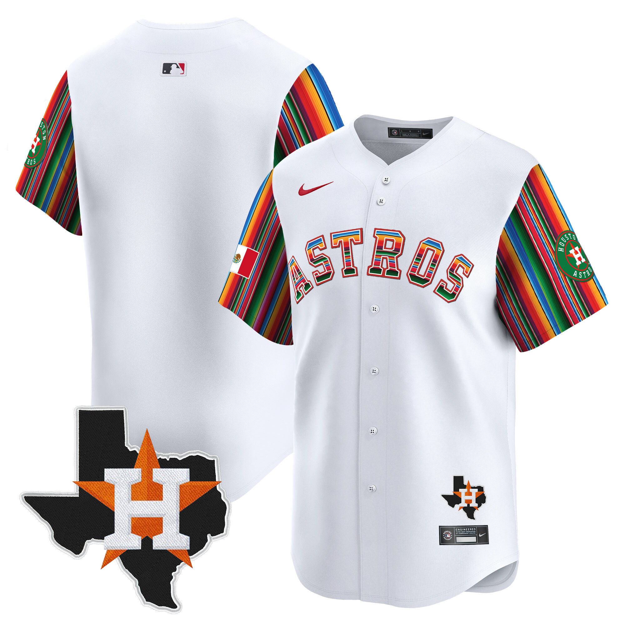 Men's Astros Mexico Texas Patch Vapor Premier Limited Jersey V5 - All Stitched