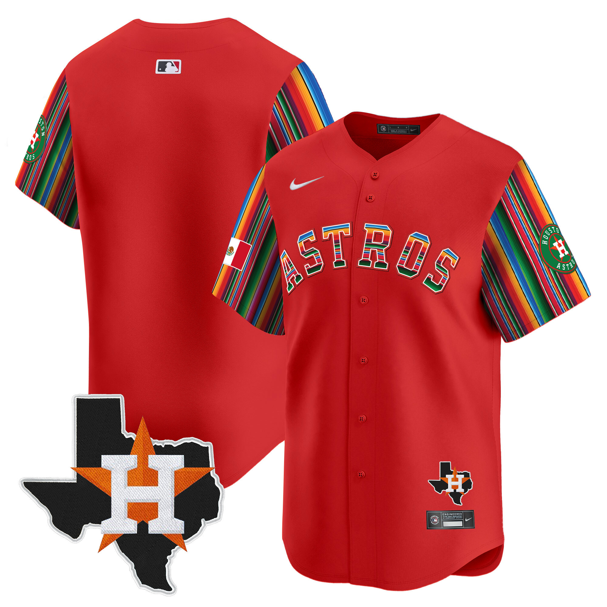 Men's Astros Mexico Texas Patch Vapor Premier Limited Jersey V5 - All Stitched