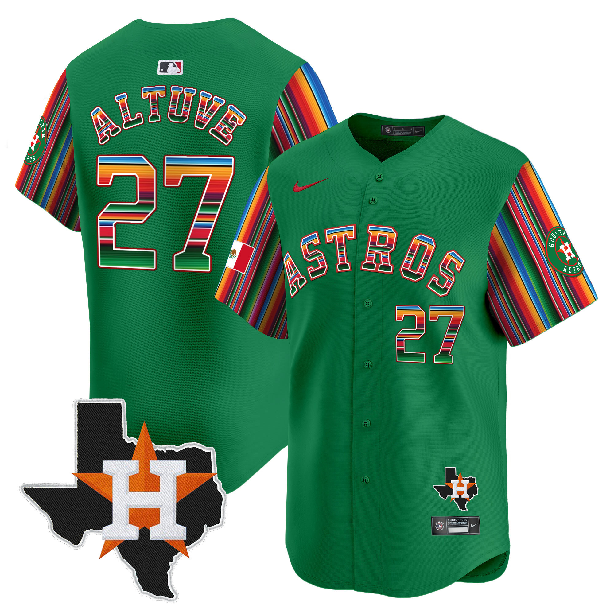 Men's Astros Mexico Texas Patch Vapor Premier Limited Jersey V5 - All Stitched