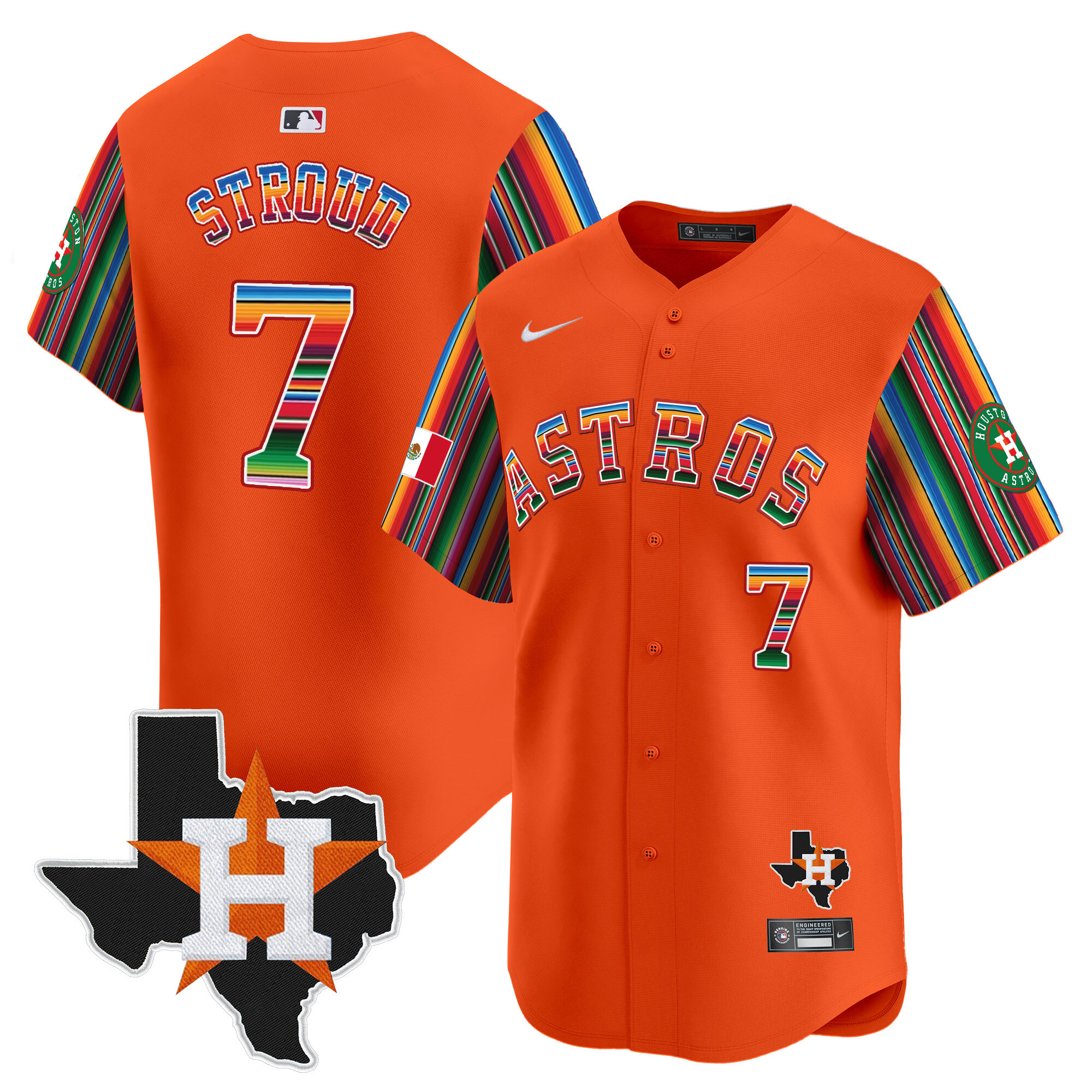 Men's Astros Mexico Texas Patch Vapor Premier Limited Jersey V5 - All Stitched