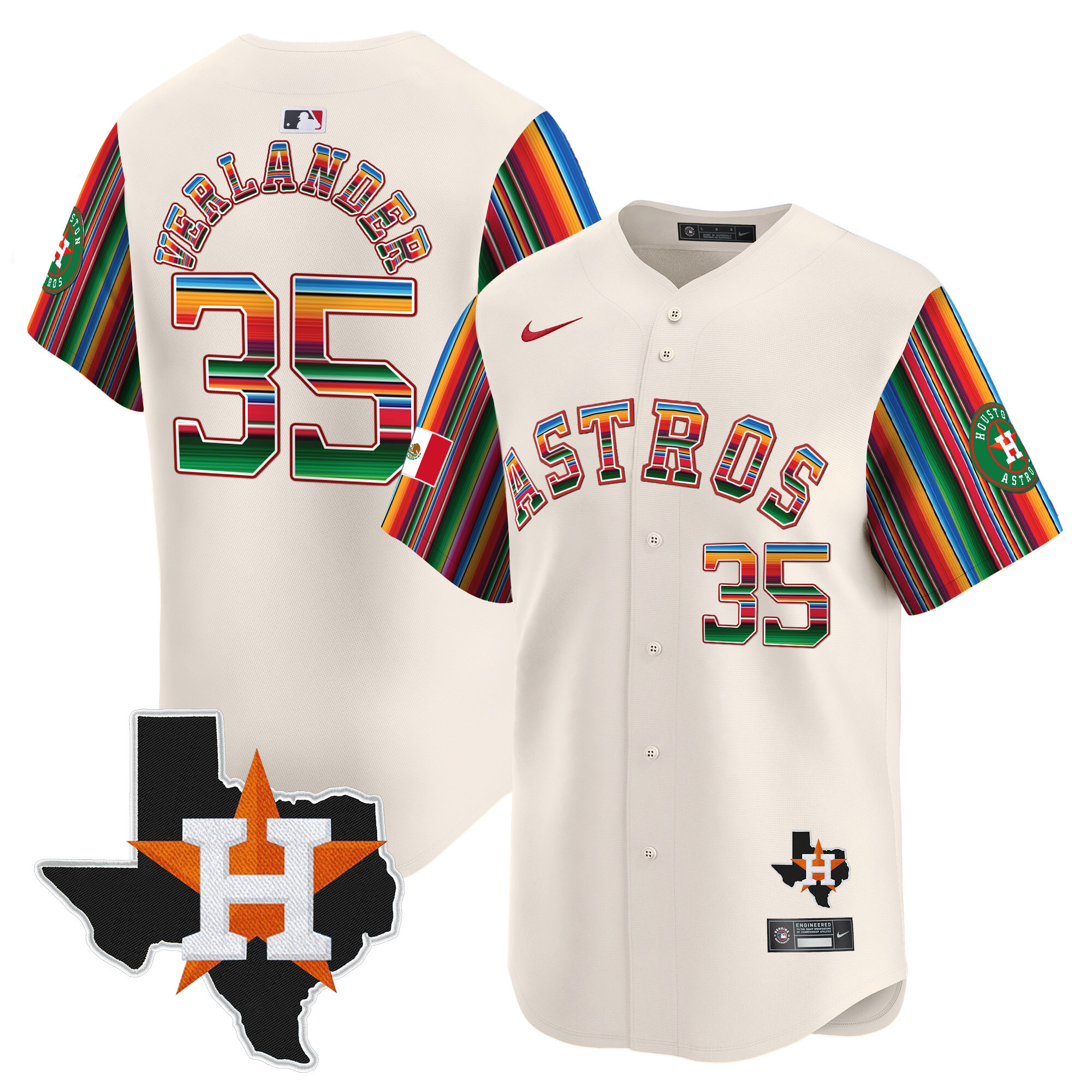 Men's Astros Mexico Texas Patch Vapor Premier Limited Jersey V5 - All Stitched