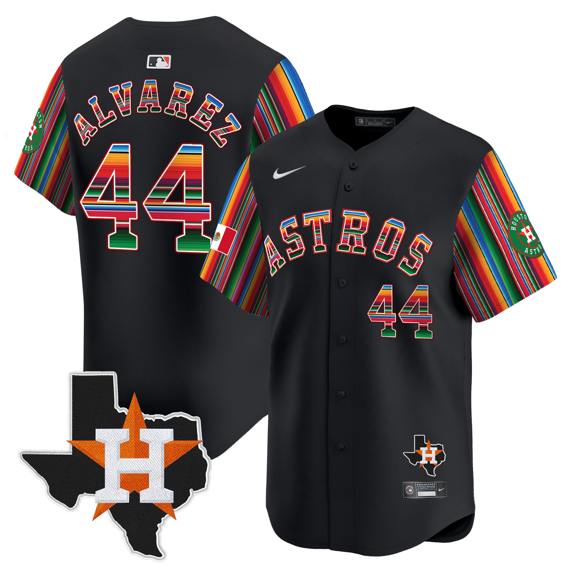 Men's Astros Mexico Texas Patch Vapor Premier Limited Jersey V5 - All Stitched