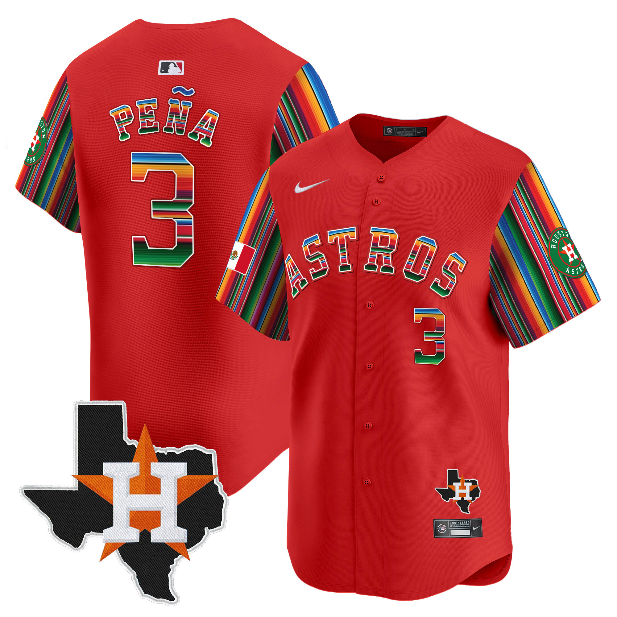 Men's Astros Mexico Texas Patch Vapor Premier Limited Jersey V5 - All Stitched