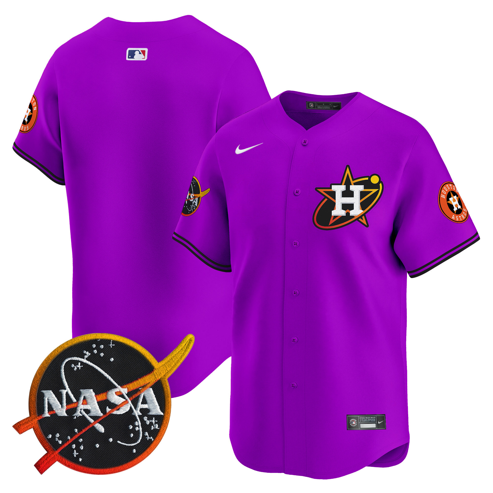 Men's Astros Nasa Patch Vapor Premier Limited Jersey - All Stitched
