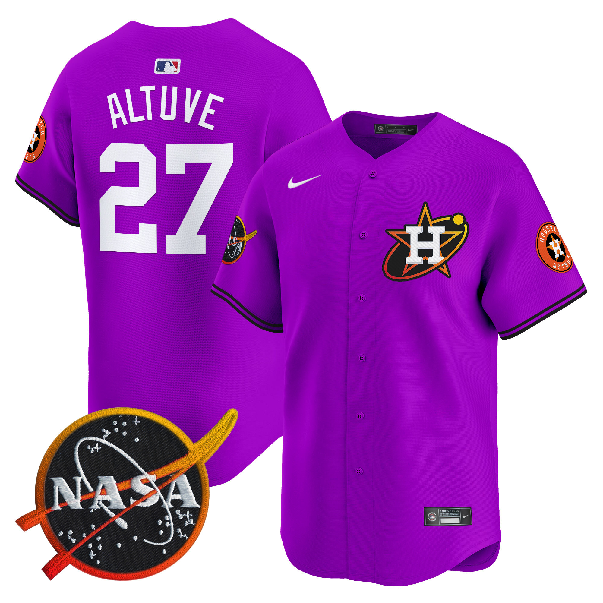 Men's Astros Nasa Patch Vapor Premier Limited Jersey - All Stitched