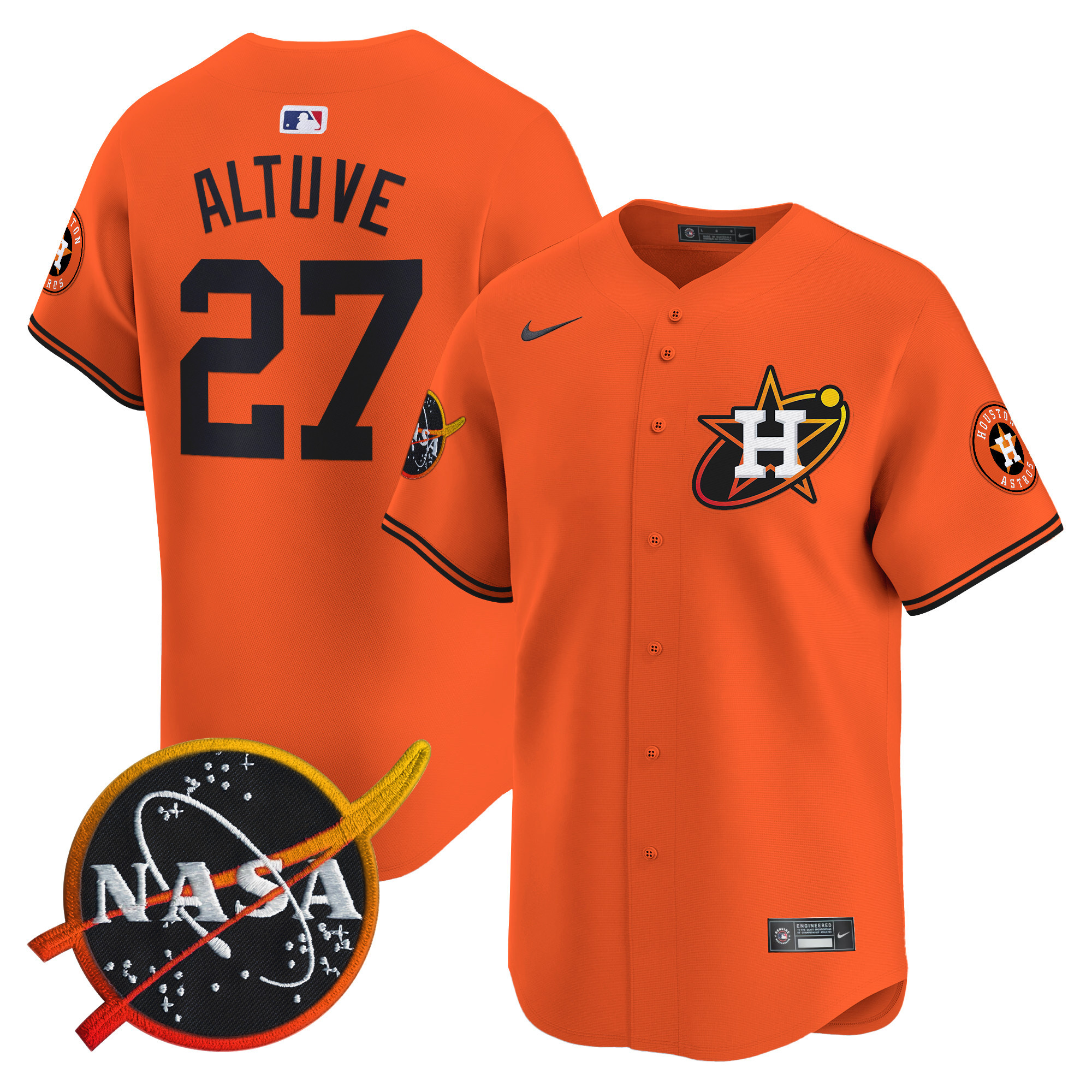 Men's Astros Nasa Patch Vapor Premier Limited Jersey - All Stitched