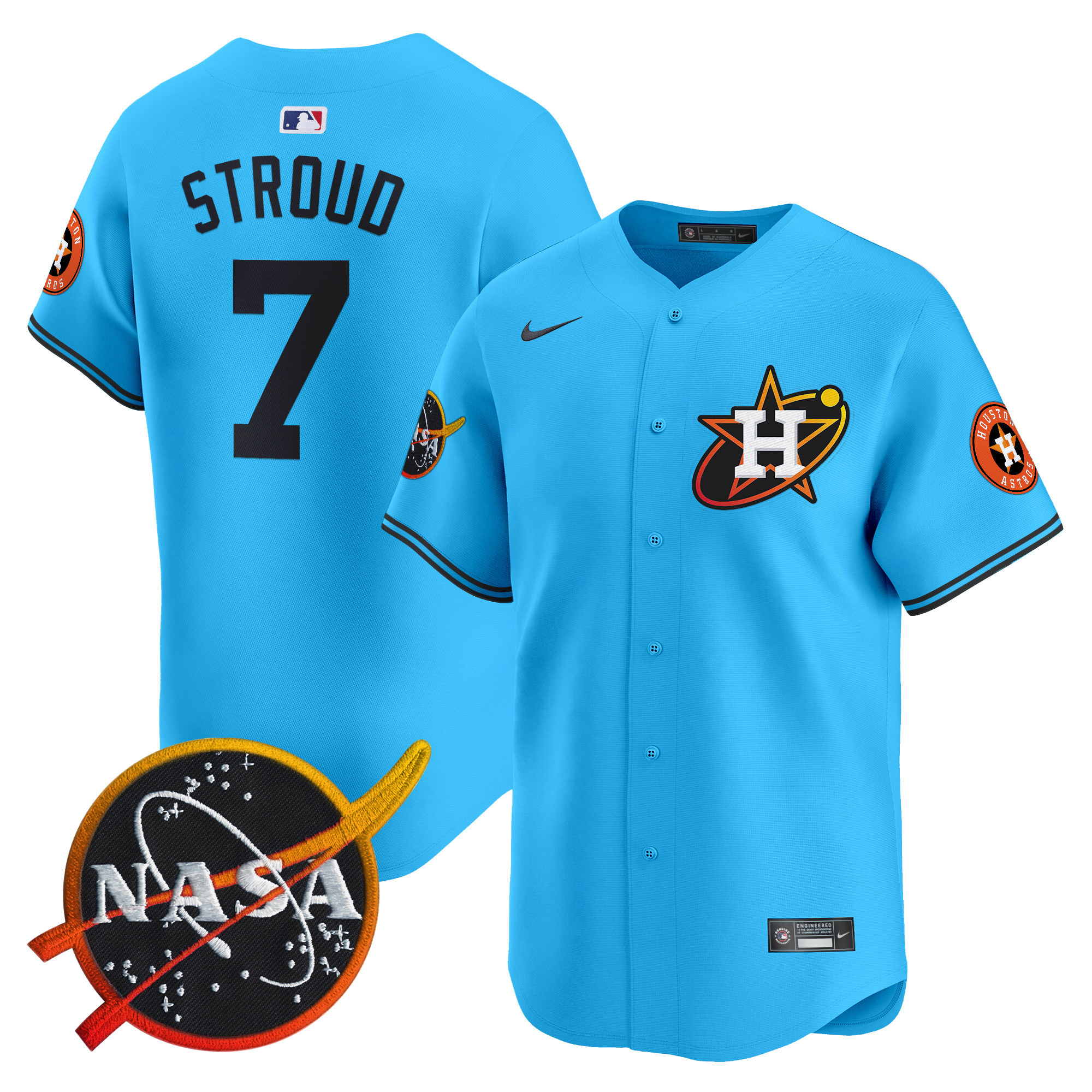 Men's Astros Nasa Patch Vapor Premier Limited Jersey - All Stitched