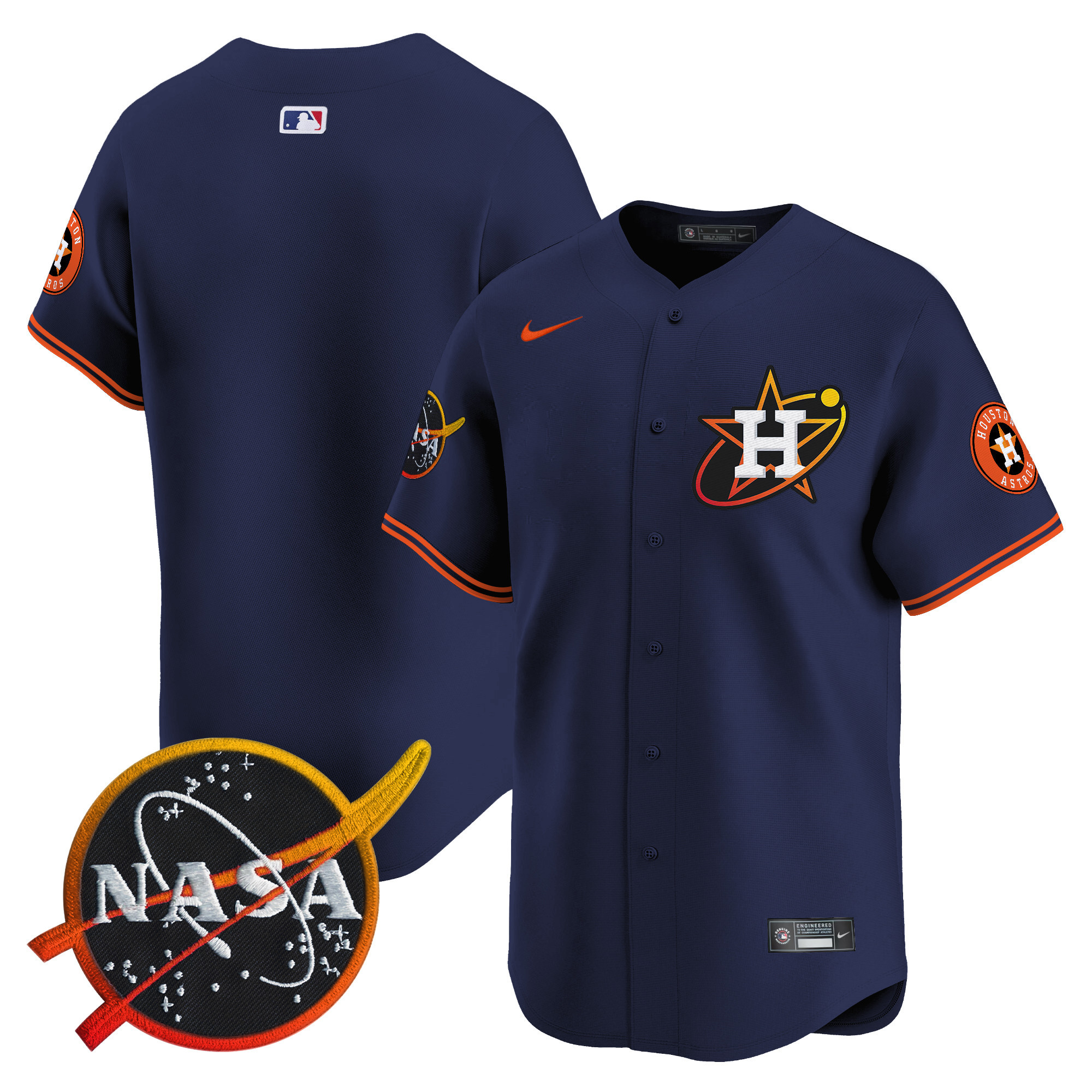 Men's Astros Nasa Patch Vapor Premier Limited Jersey - All Stitched