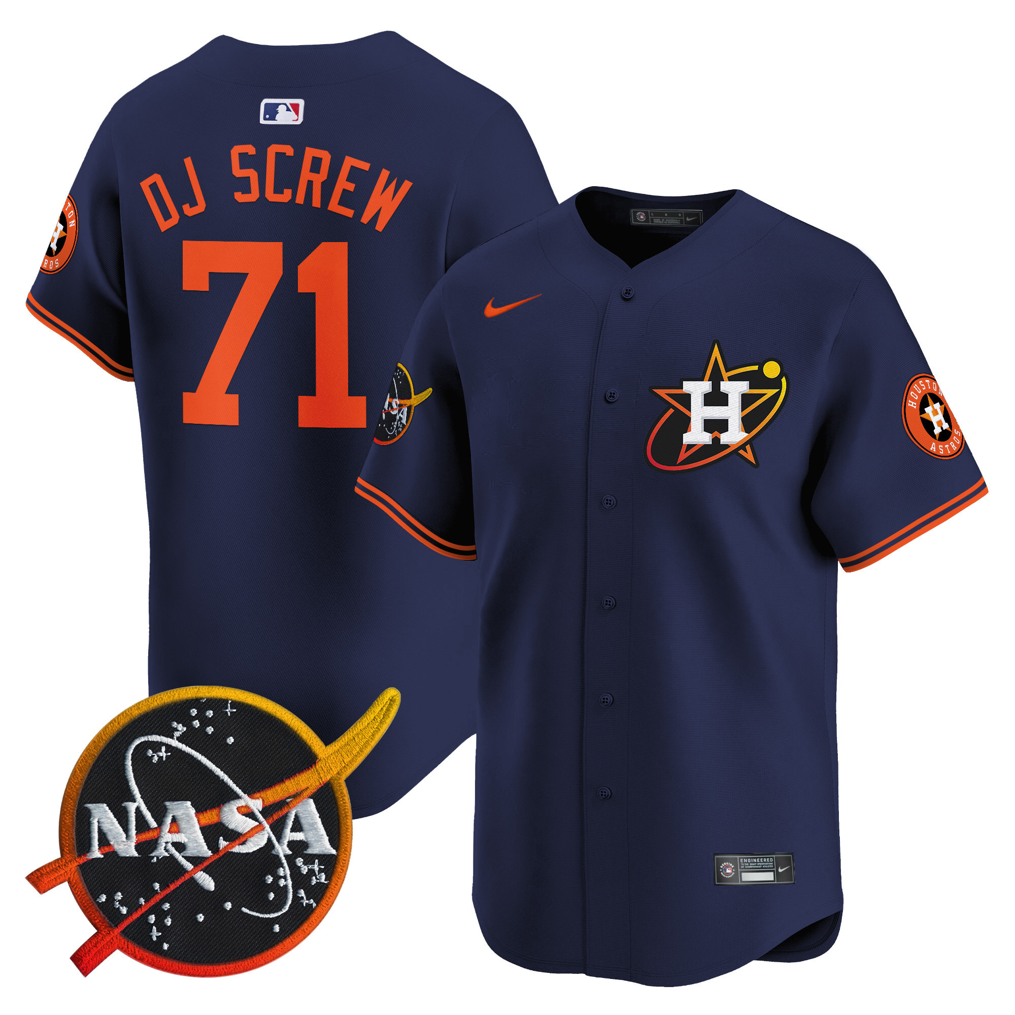 Men's Astros Nasa Patch Vapor Premier Limited Jersey - All Stitched