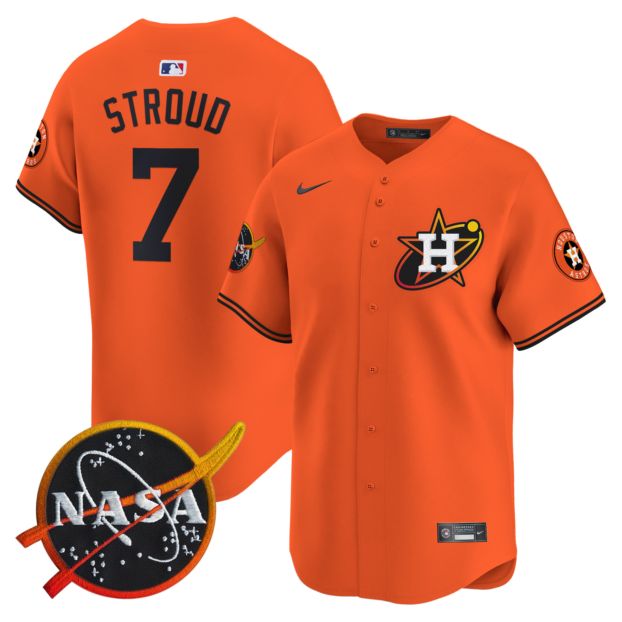 Men's Astros Nasa Patch Vapor Premier Limited Jersey - All Stitched