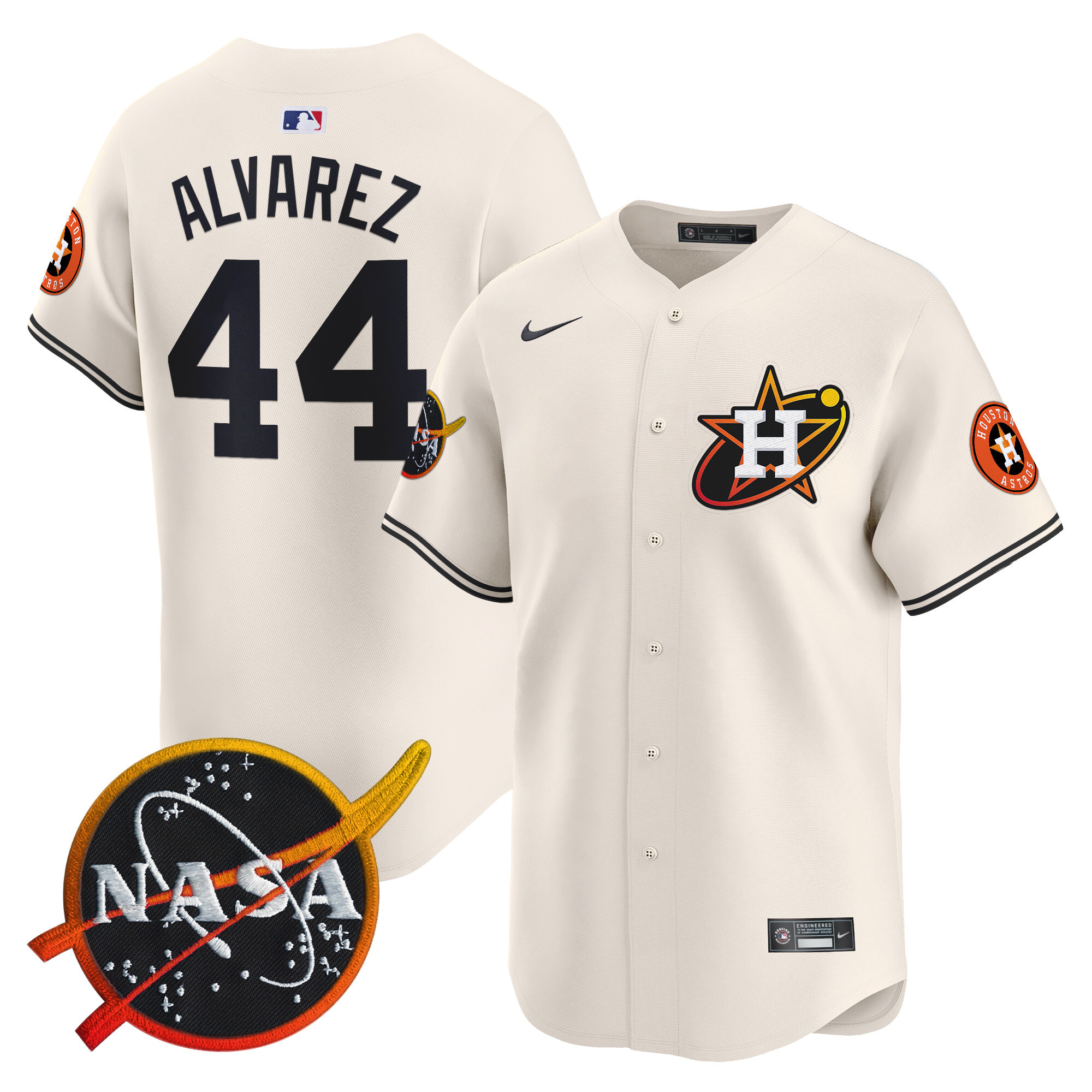 Men's Astros Nasa Patch Vapor Premier Limited Jersey - All Stitched
