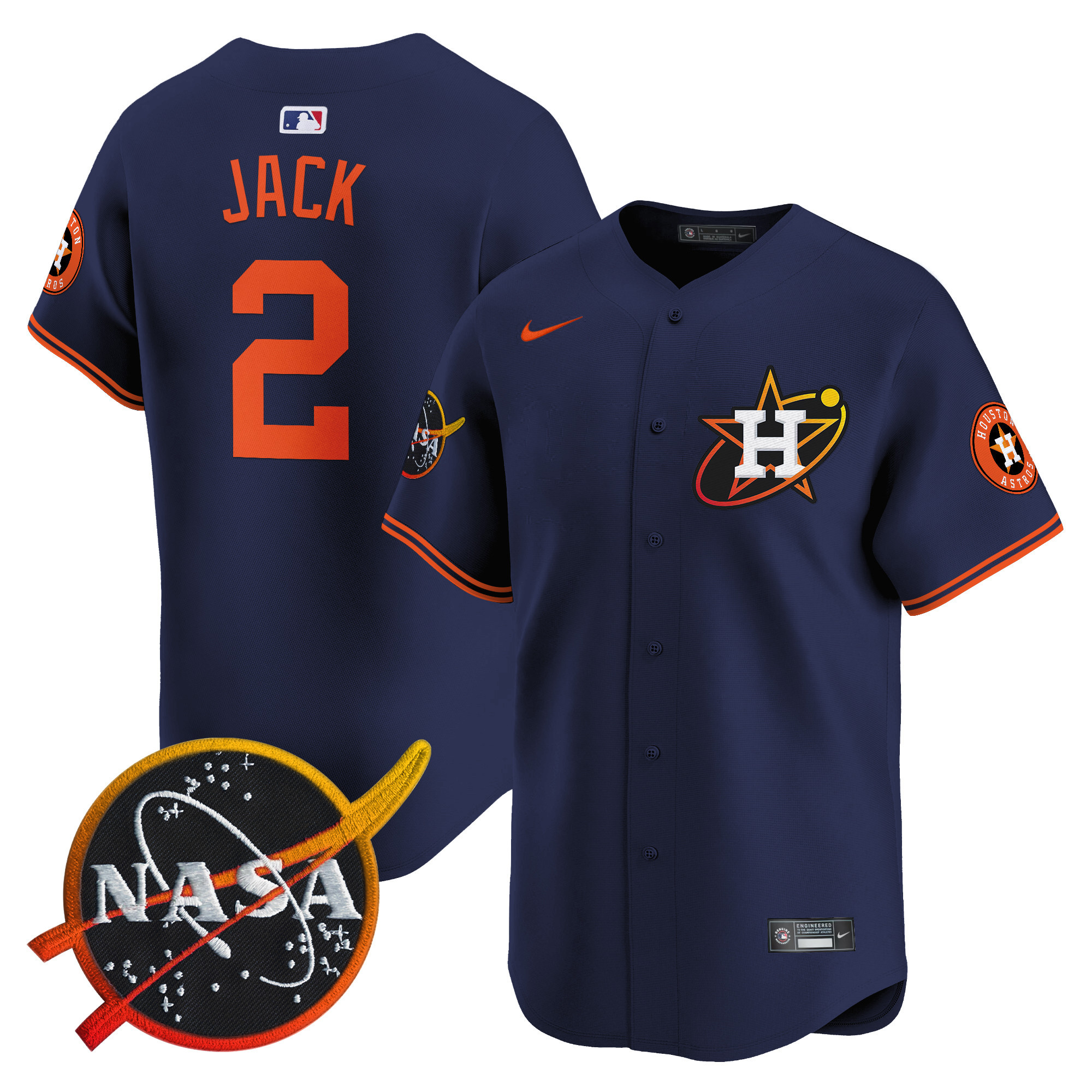 Men's Astros Nasa Patch Vapor Premier Limited Jersey - All Stitched