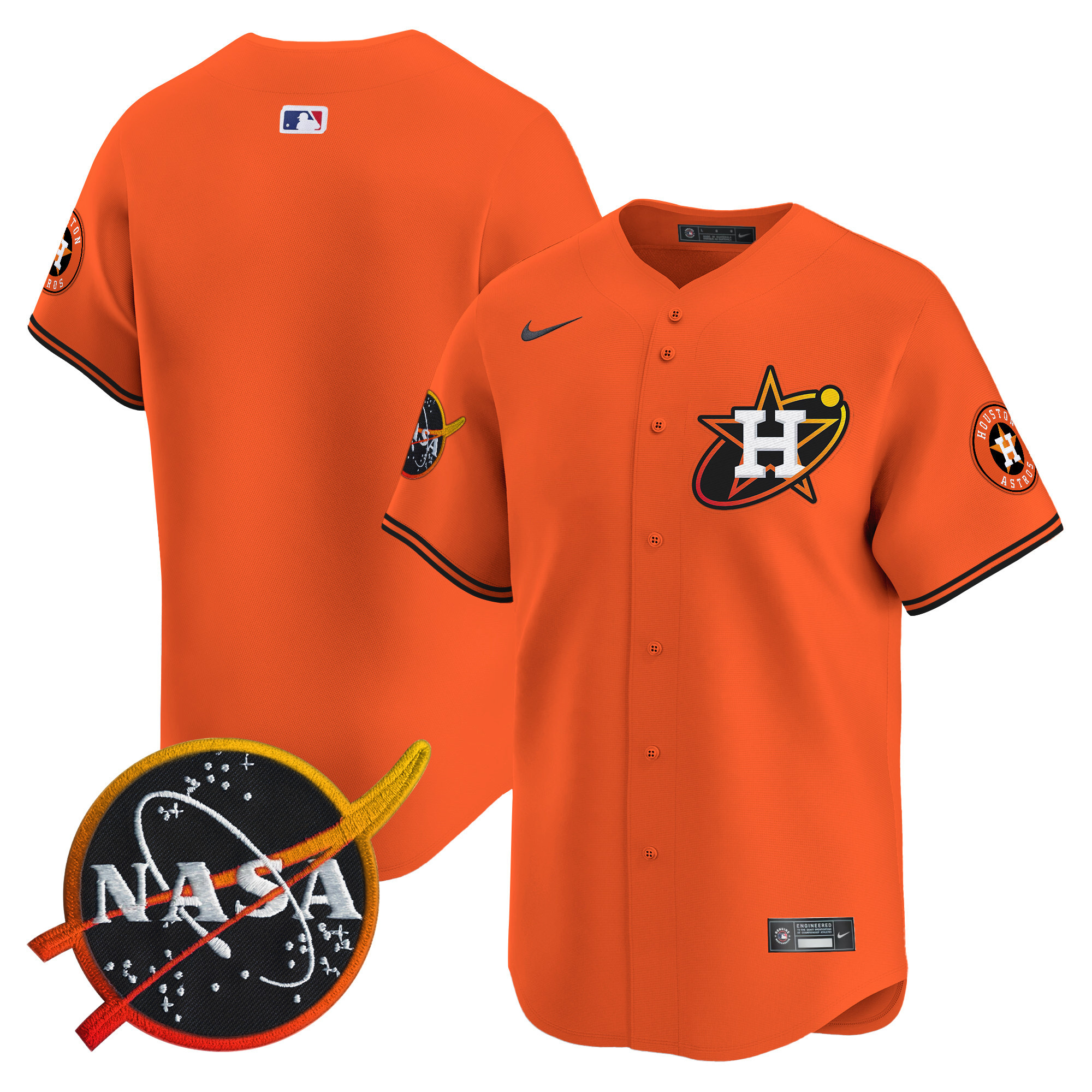 Men's Astros Nasa Patch Vapor Premier Limited Jersey - All Stitched