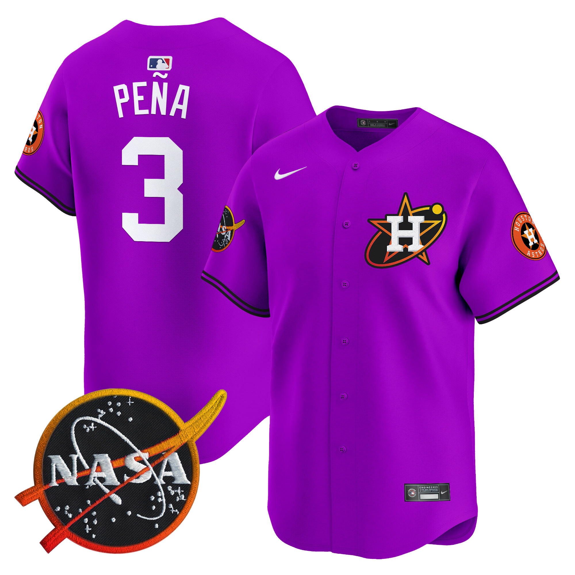 Men's Astros Nasa Patch Vapor Premier Limited Jersey - All Stitched