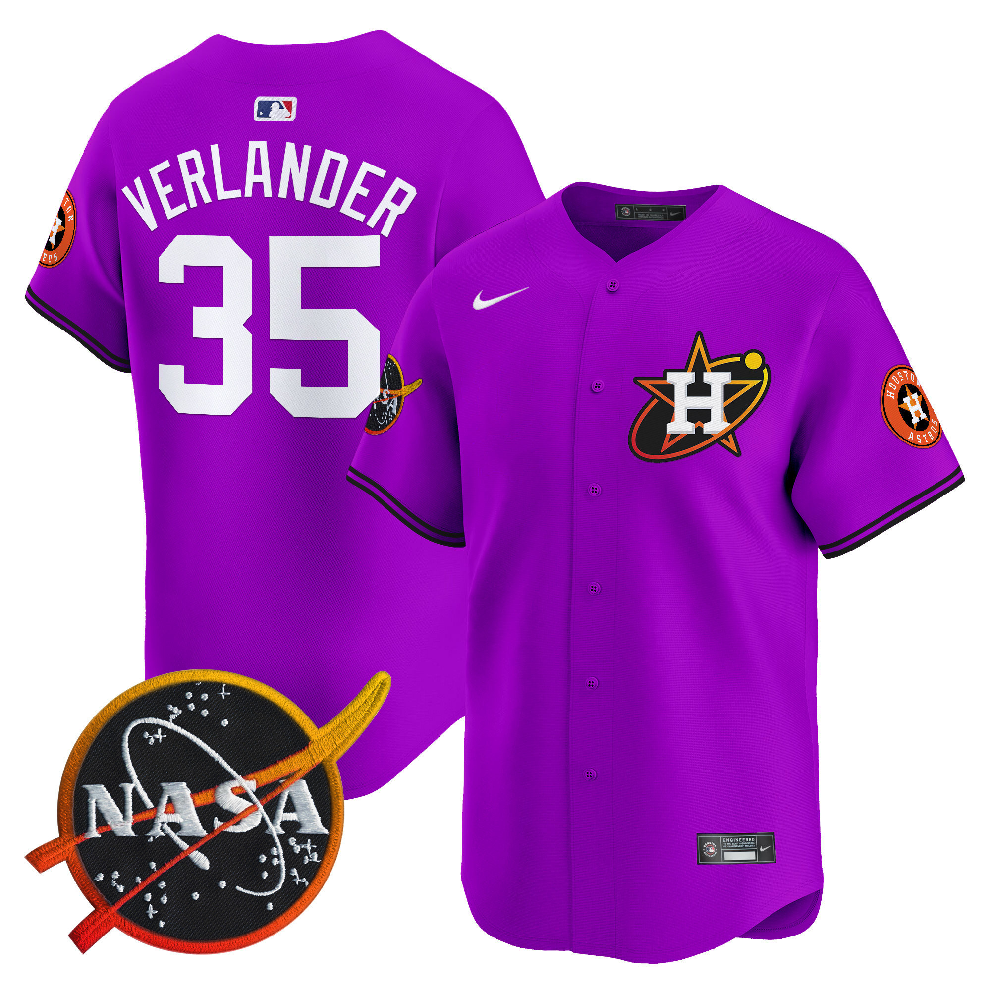 Men's Astros Nasa Patch Vapor Premier Limited Jersey - All Stitched