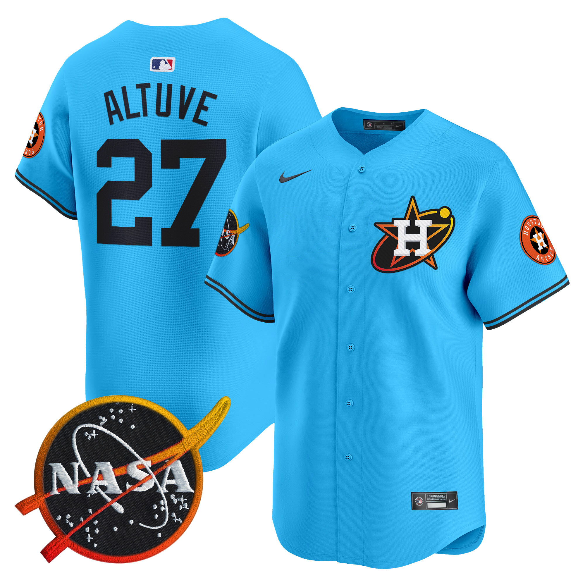 Men's Astros Nasa Patch Vapor Premier Limited Jersey - All Stitched
