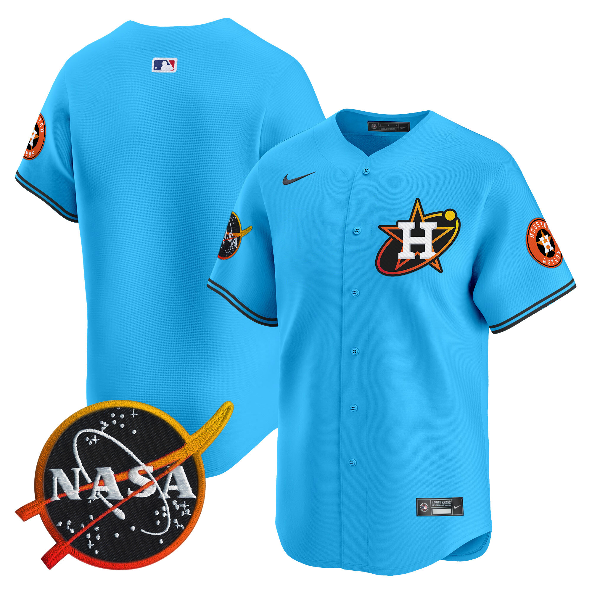 Men's Astros Nasa Patch Vapor Premier Limited Jersey - All Stitched