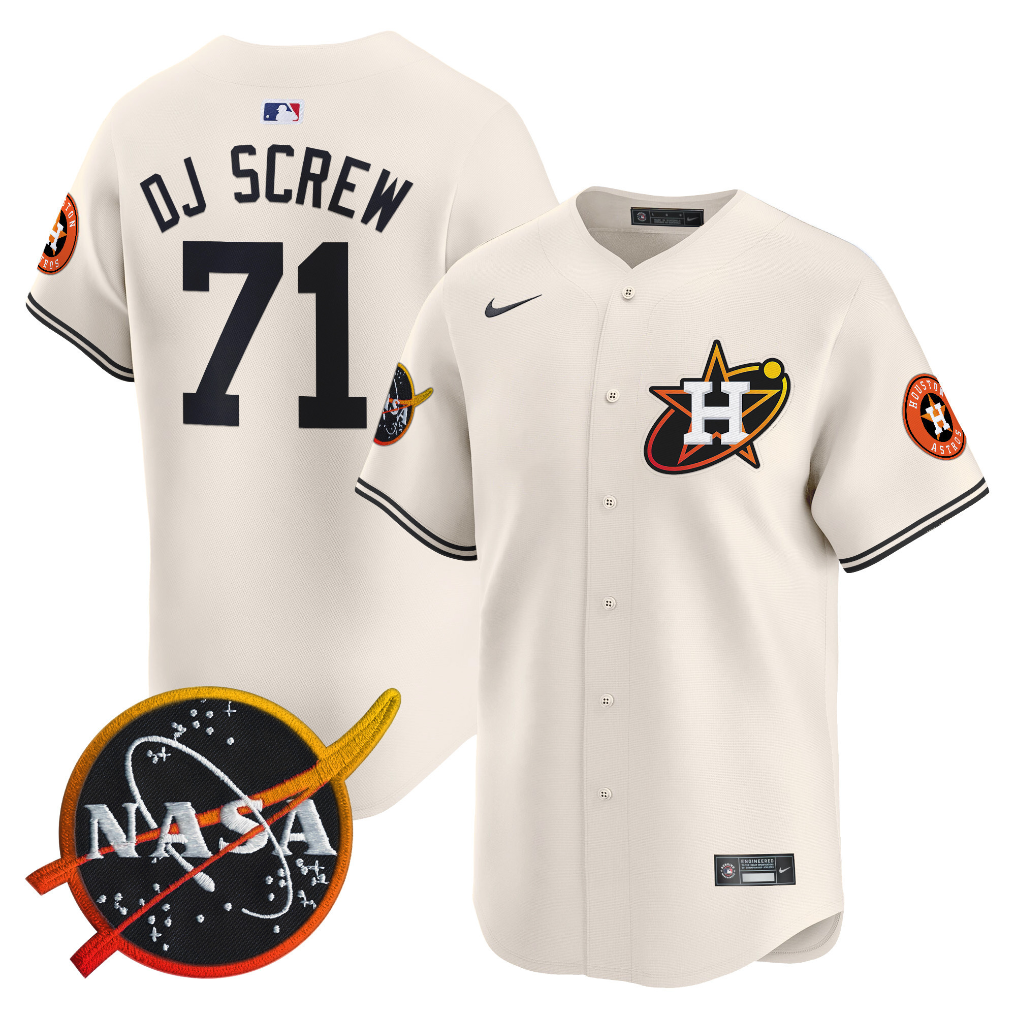 Men's Astros Nasa Patch Vapor Premier Limited Jersey - All Stitched