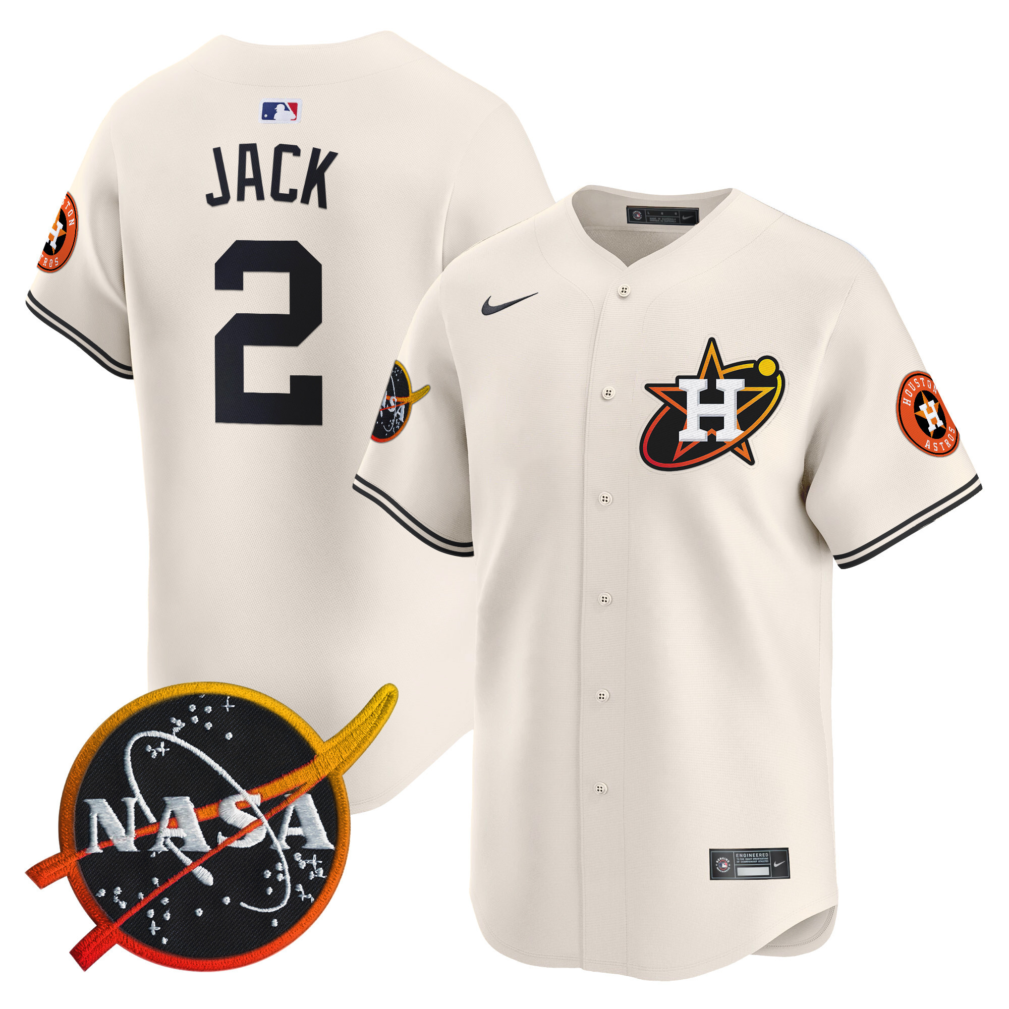 Men's Astros Nasa Patch Vapor Premier Limited Jersey - All Stitched