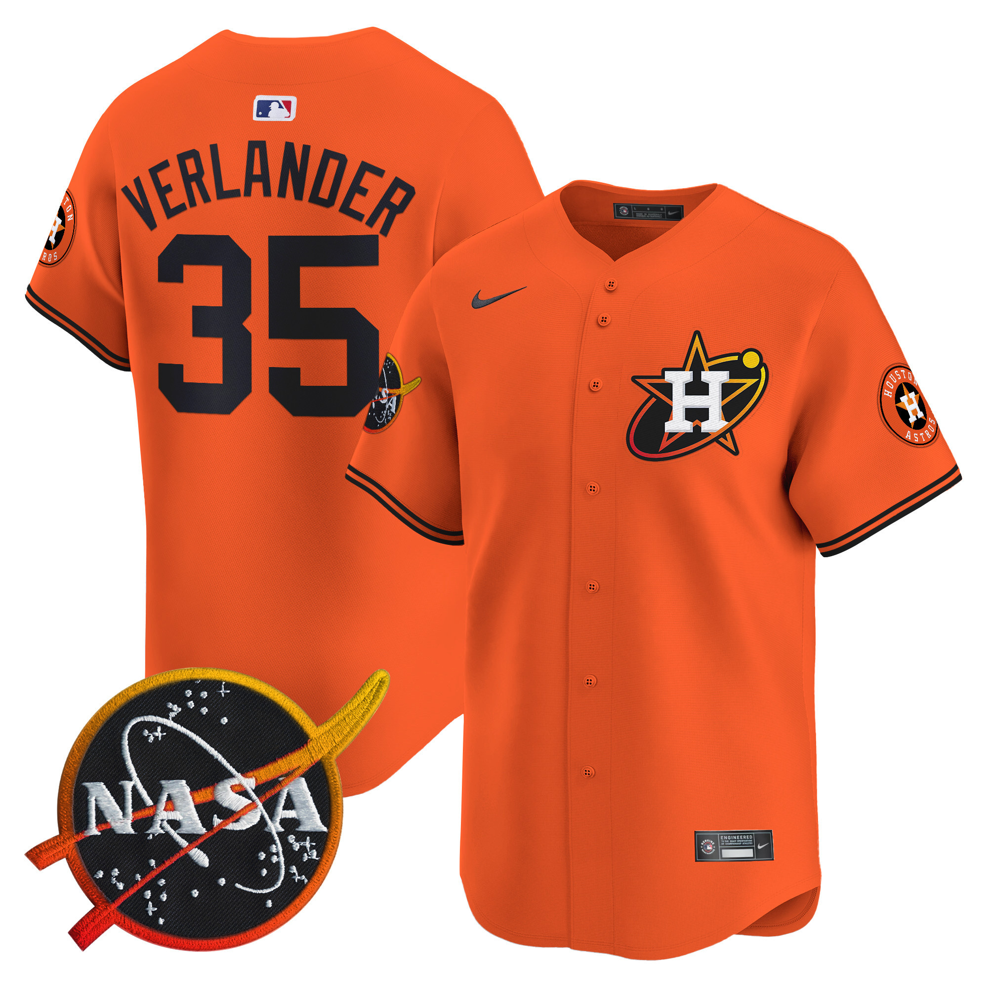 Men's Astros Nasa Patch Vapor Premier Limited Jersey - All Stitched