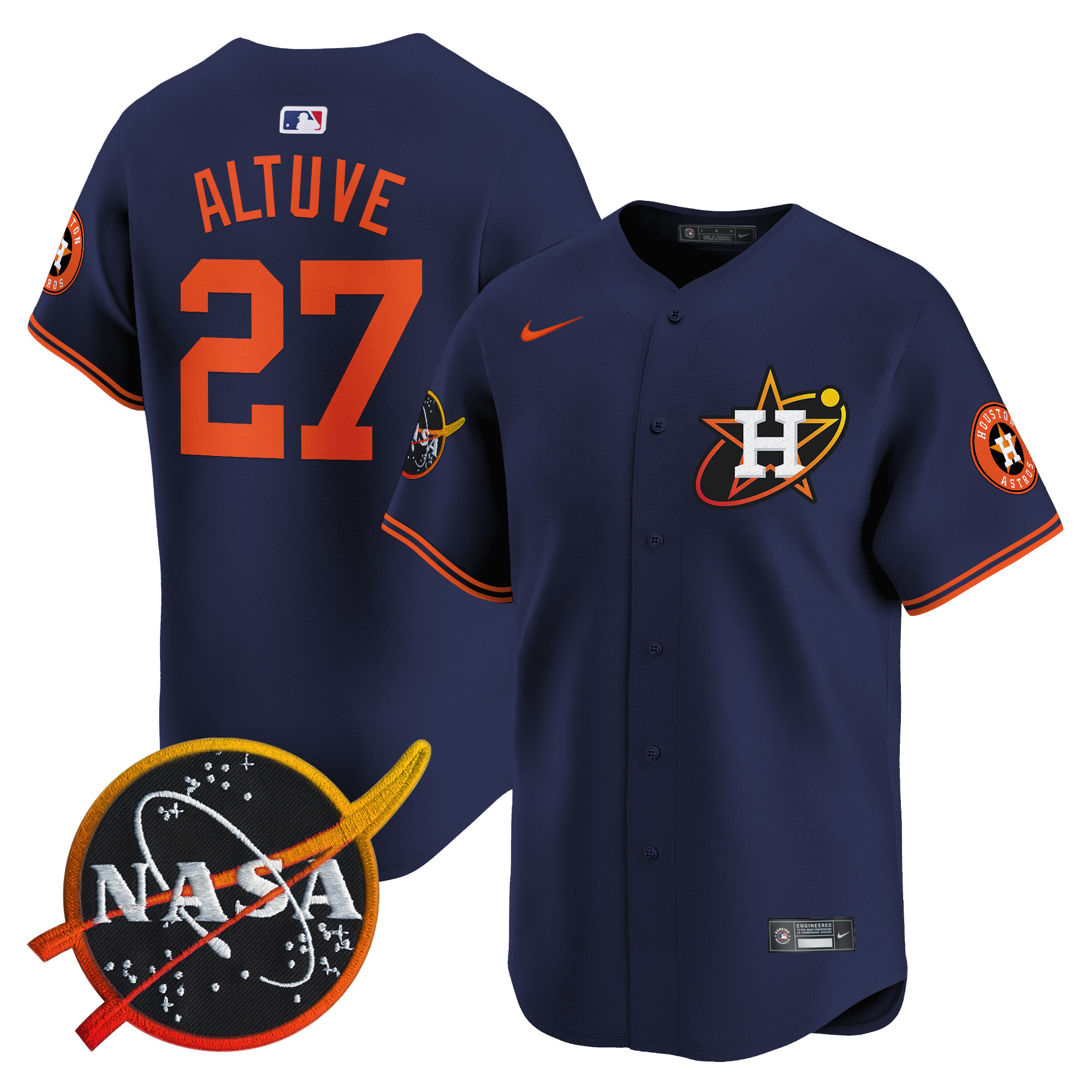 Men's Astros Nasa Patch Vapor Premier Limited Jersey - All Stitched