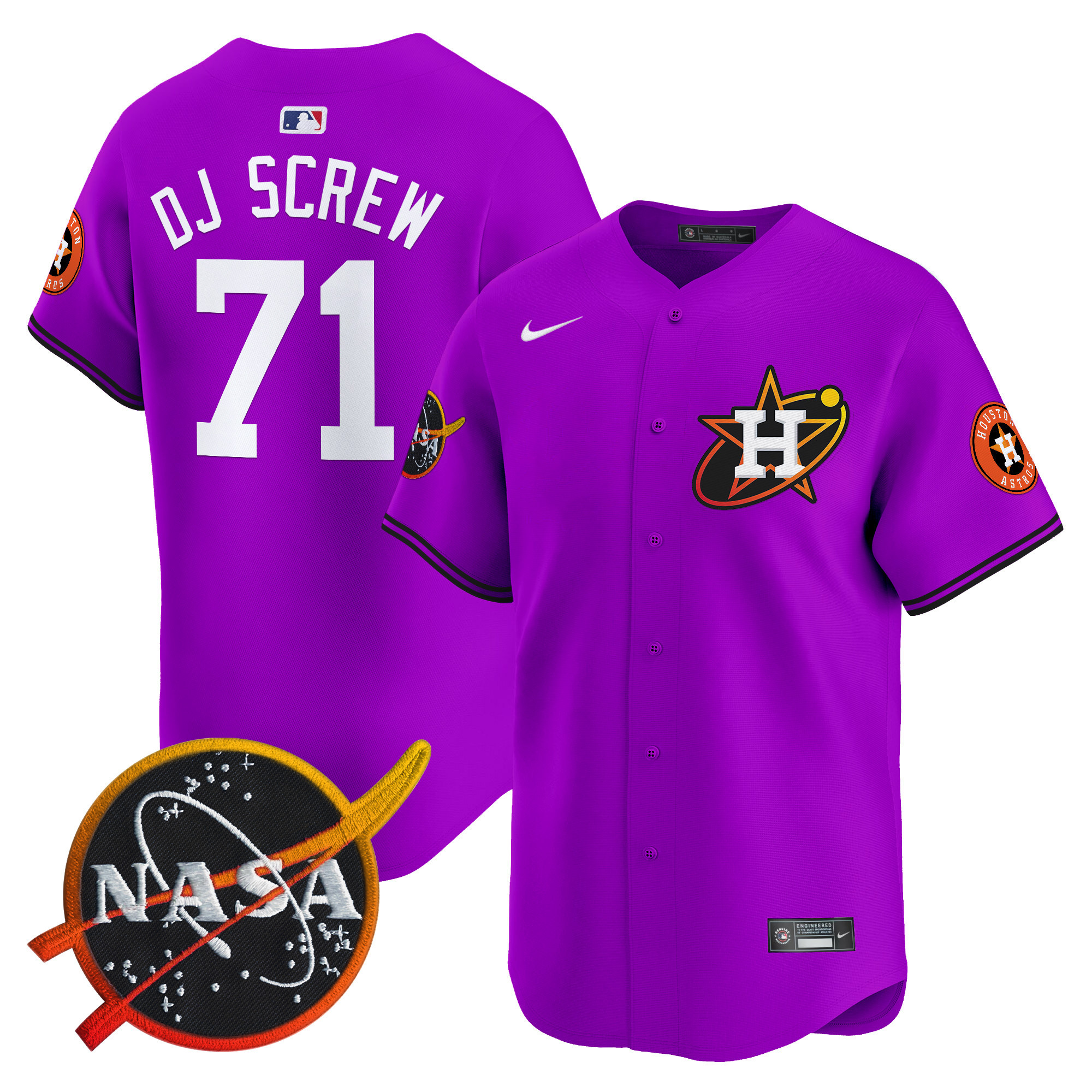 Men's Astros Nasa Patch Vapor Premier Limited Jersey - All Stitched