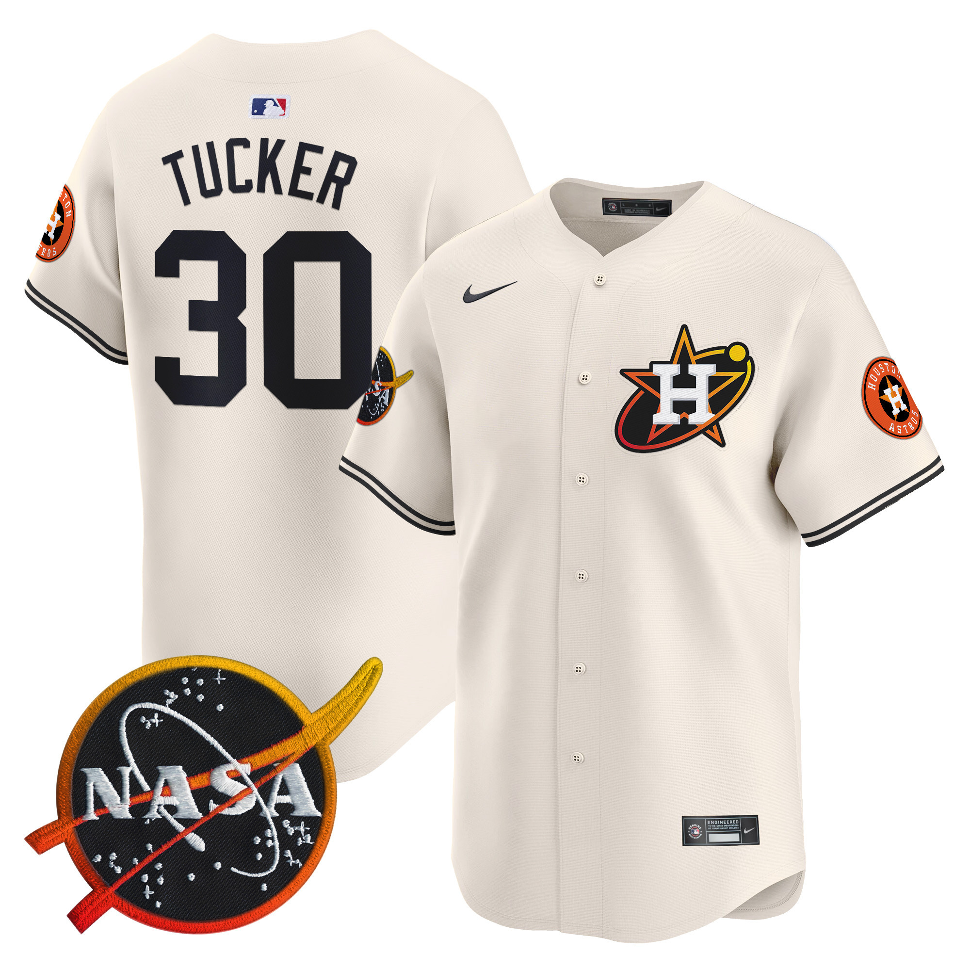Men's Astros Nasa Patch Vapor Premier Limited Jersey - All Stitched