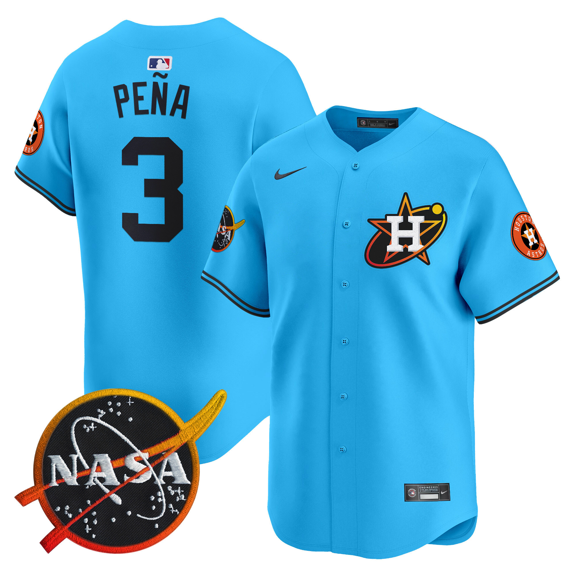 Men's Astros Nasa Patch Vapor Premier Limited Jersey - All Stitched