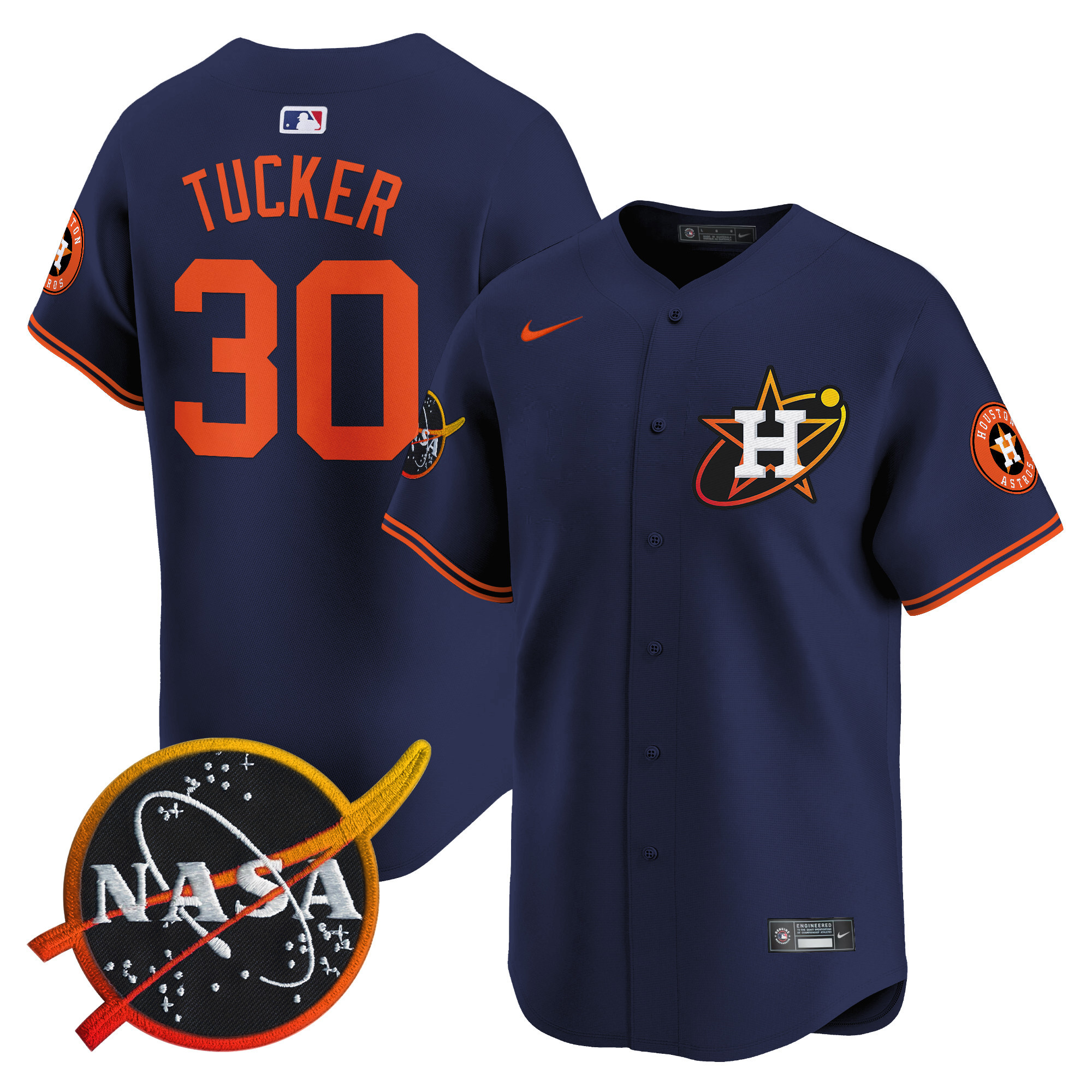 Men's Astros Nasa Patch Vapor Premier Limited Jersey - All Stitched