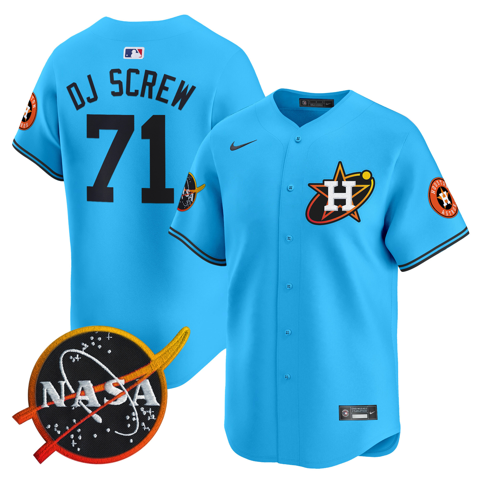 Men's Astros Nasa Patch Vapor Premier Limited Jersey - All Stitched