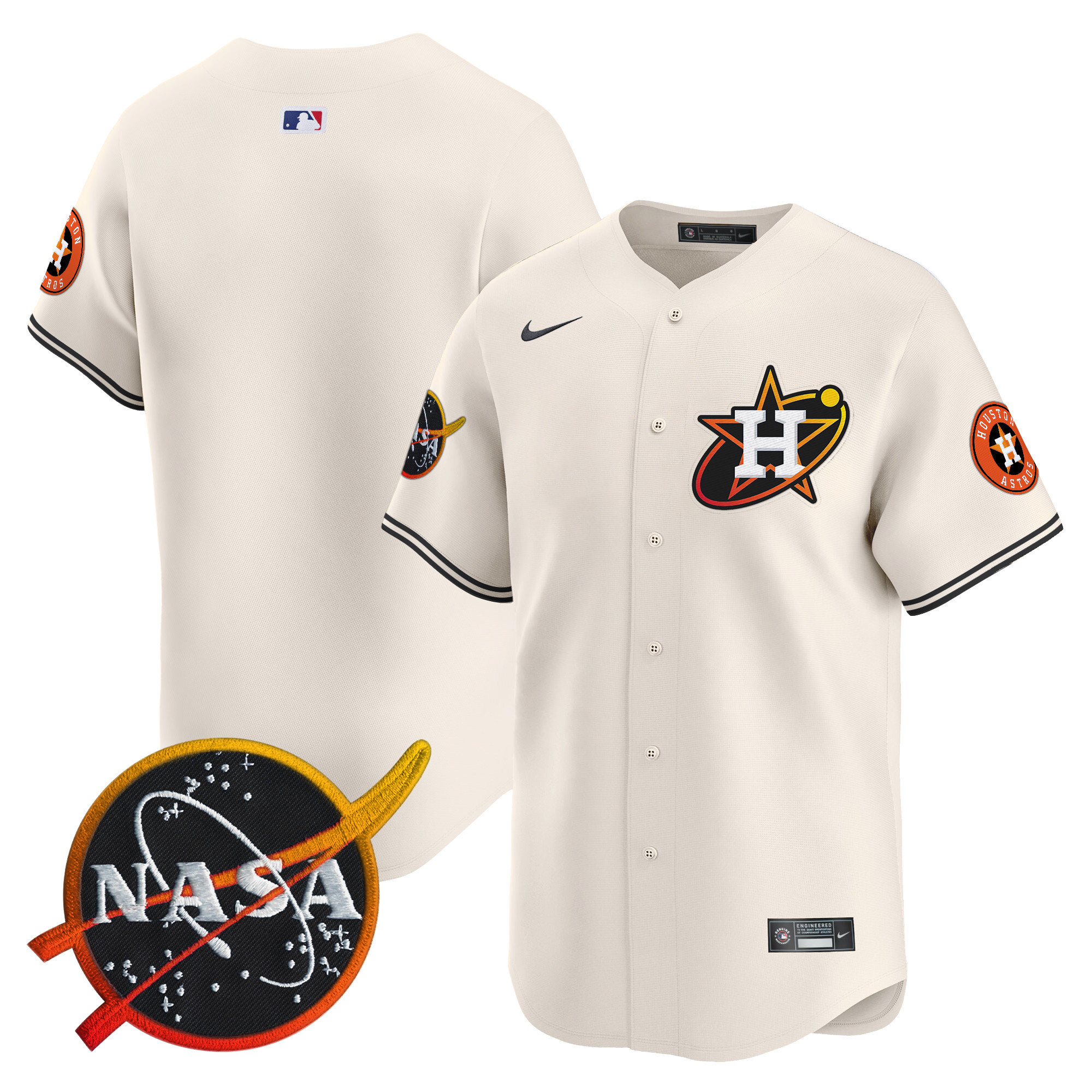 Men's Astros Nasa Patch Vapor Premier Limited Jersey - All Stitched