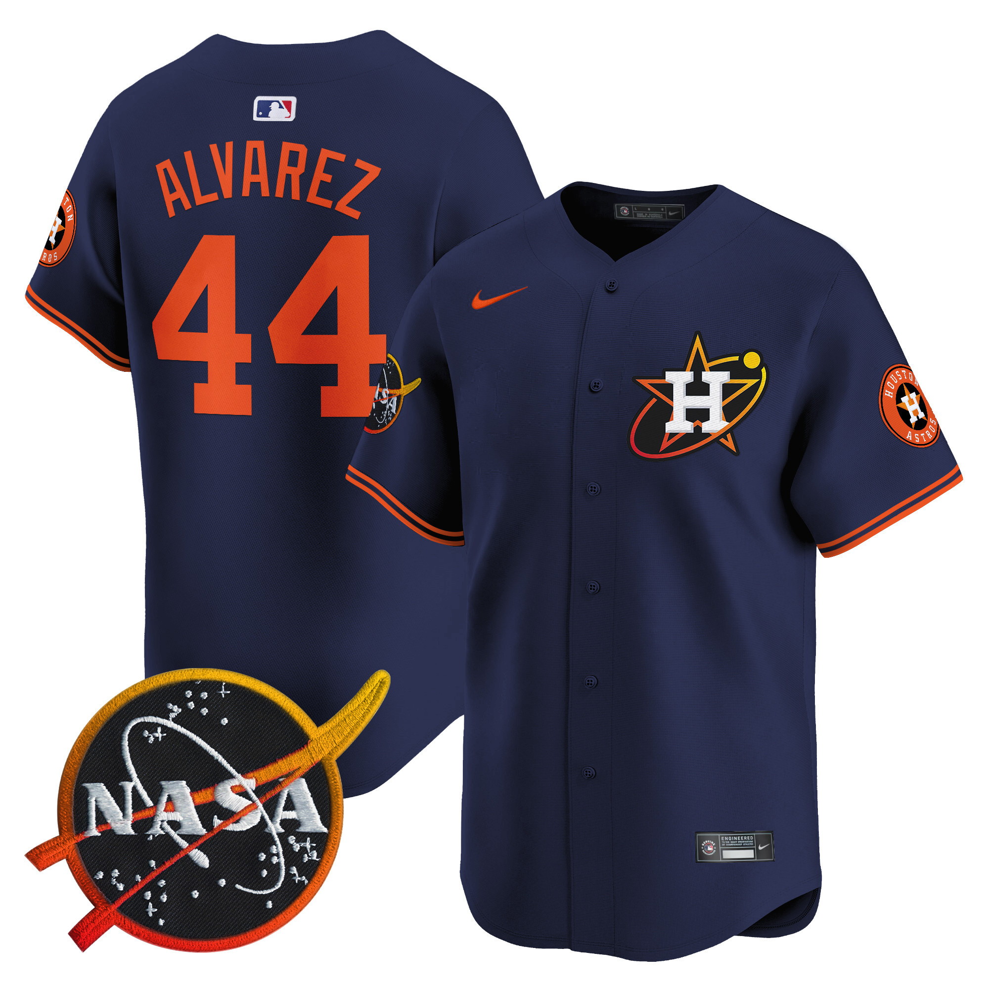 Men's Astros Nasa Patch Vapor Premier Limited Jersey - All Stitched