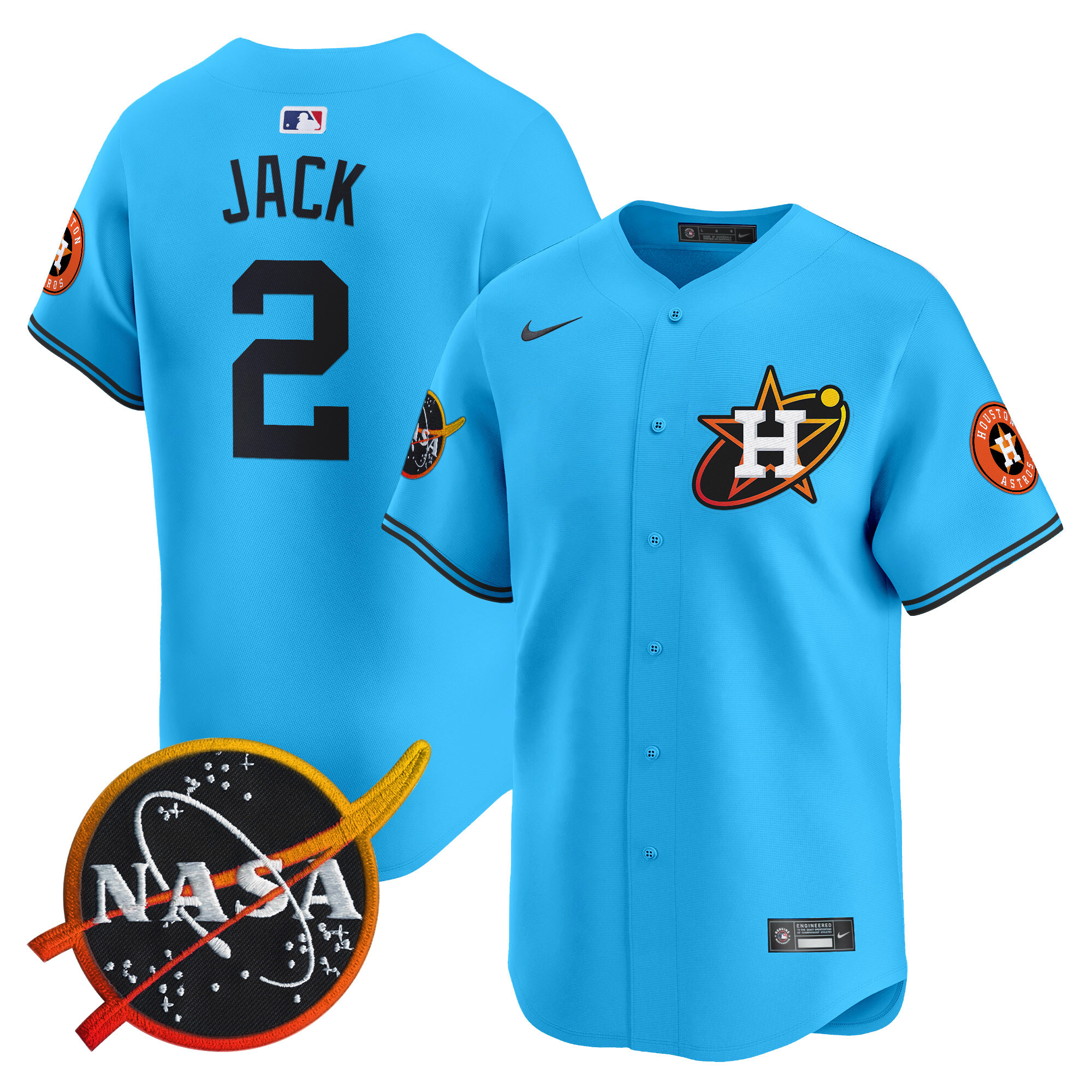 Men's Astros Nasa Patch Vapor Premier Limited Jersey - All Stitched